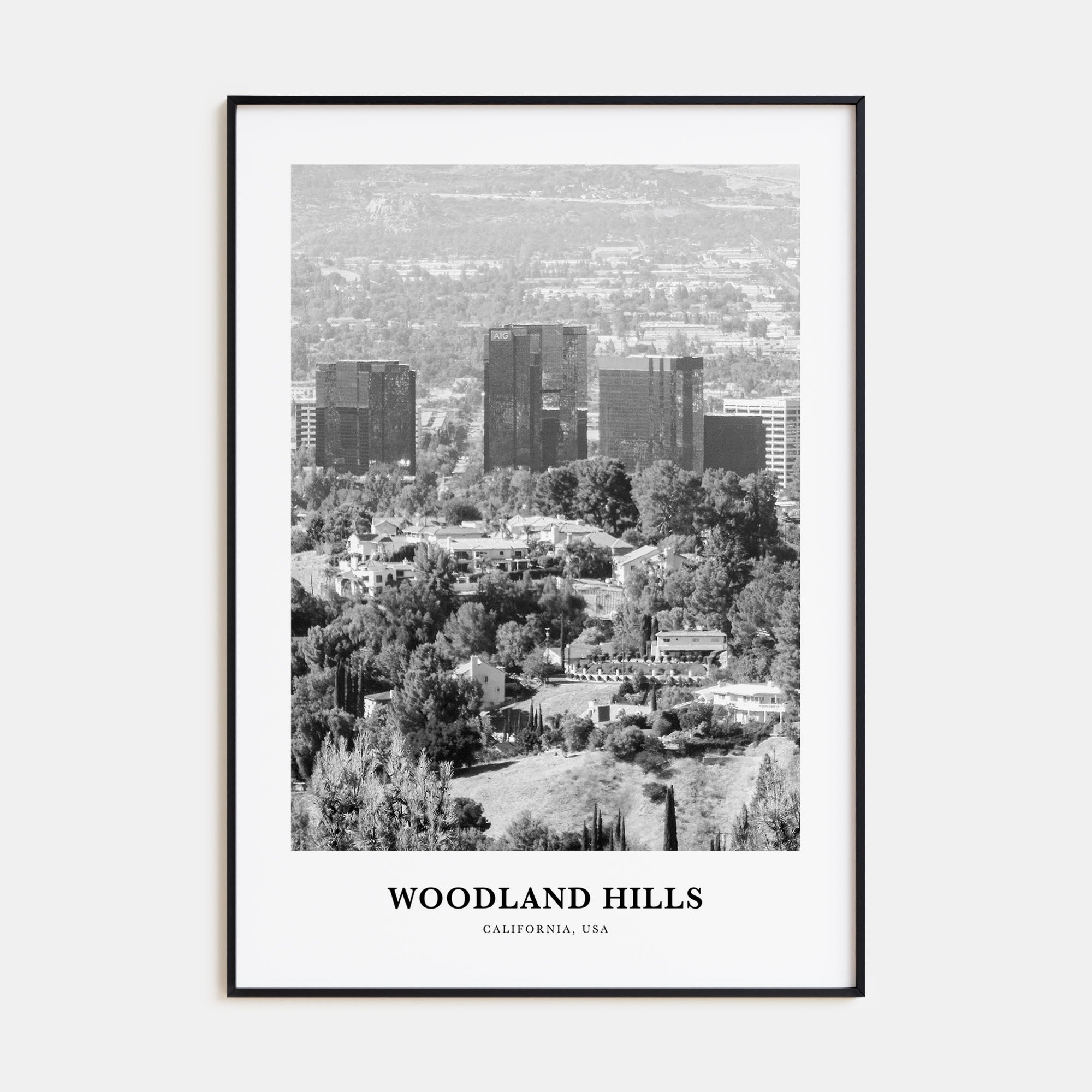 Woodland Hills Portrait B&W Poster