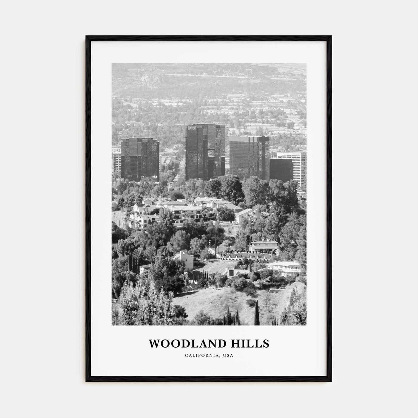 Woodland Hills Portrait B&W Poster