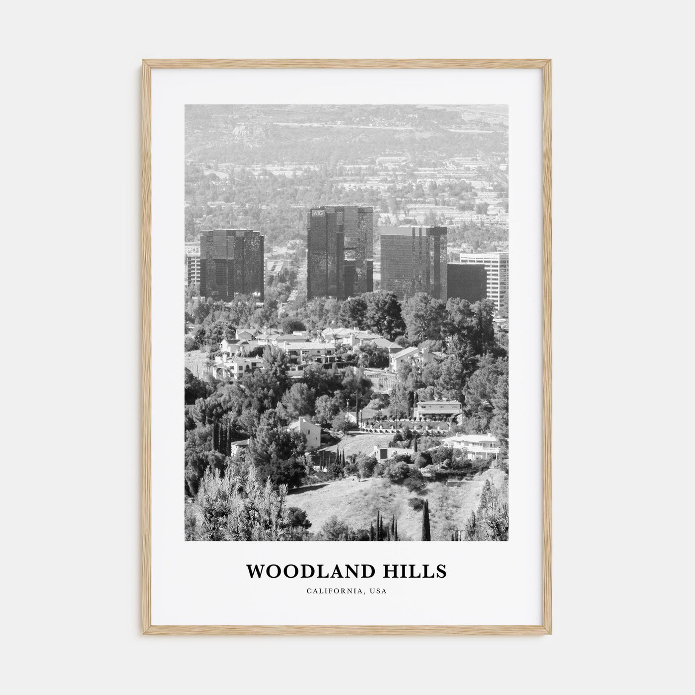 Woodland Hills Portrait B&W Poster