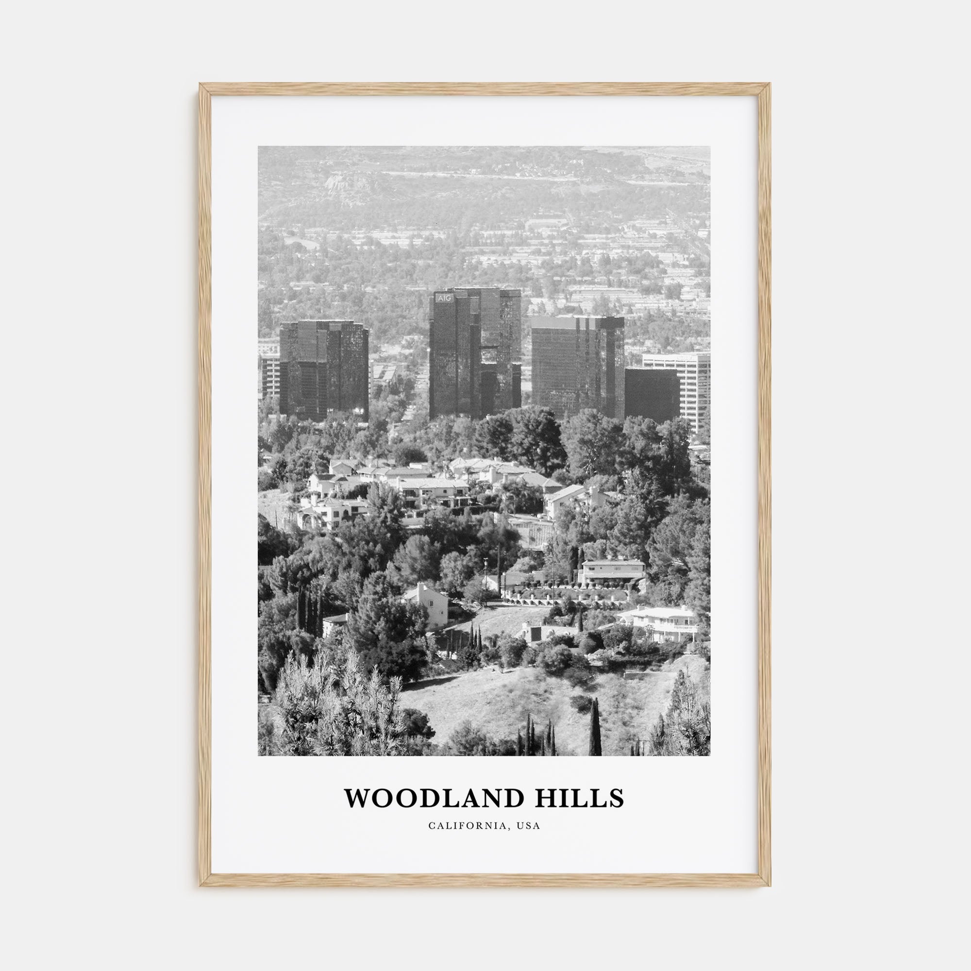 Woodland Hills Portrait B&W Poster