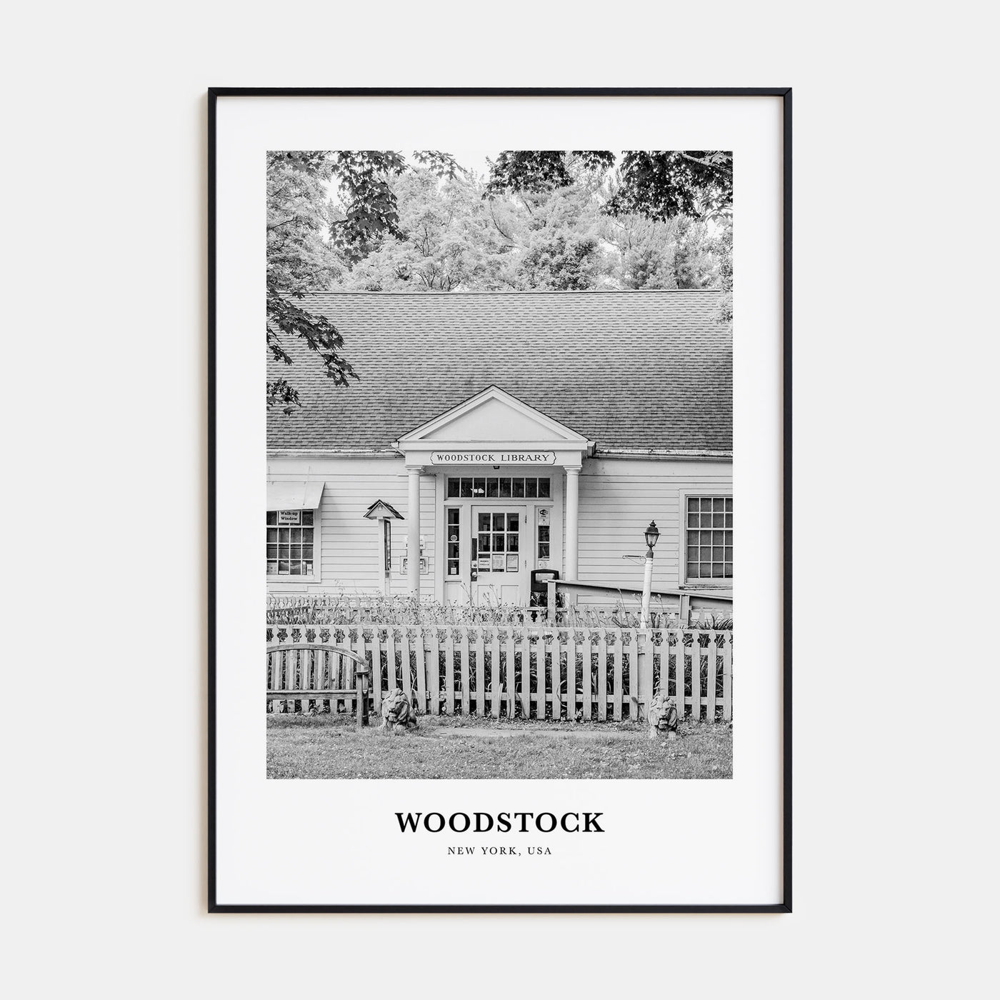 Woodstock, New York Portrait B&W Poster
