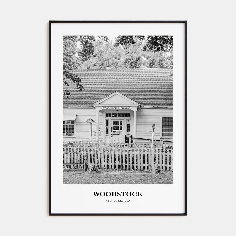 Woodstock, New York Portrait B&W Poster