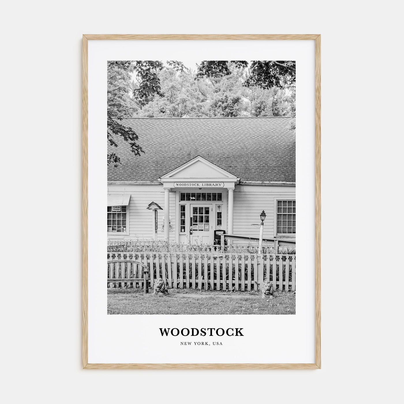 Woodstock, New York Portrait B&W Poster