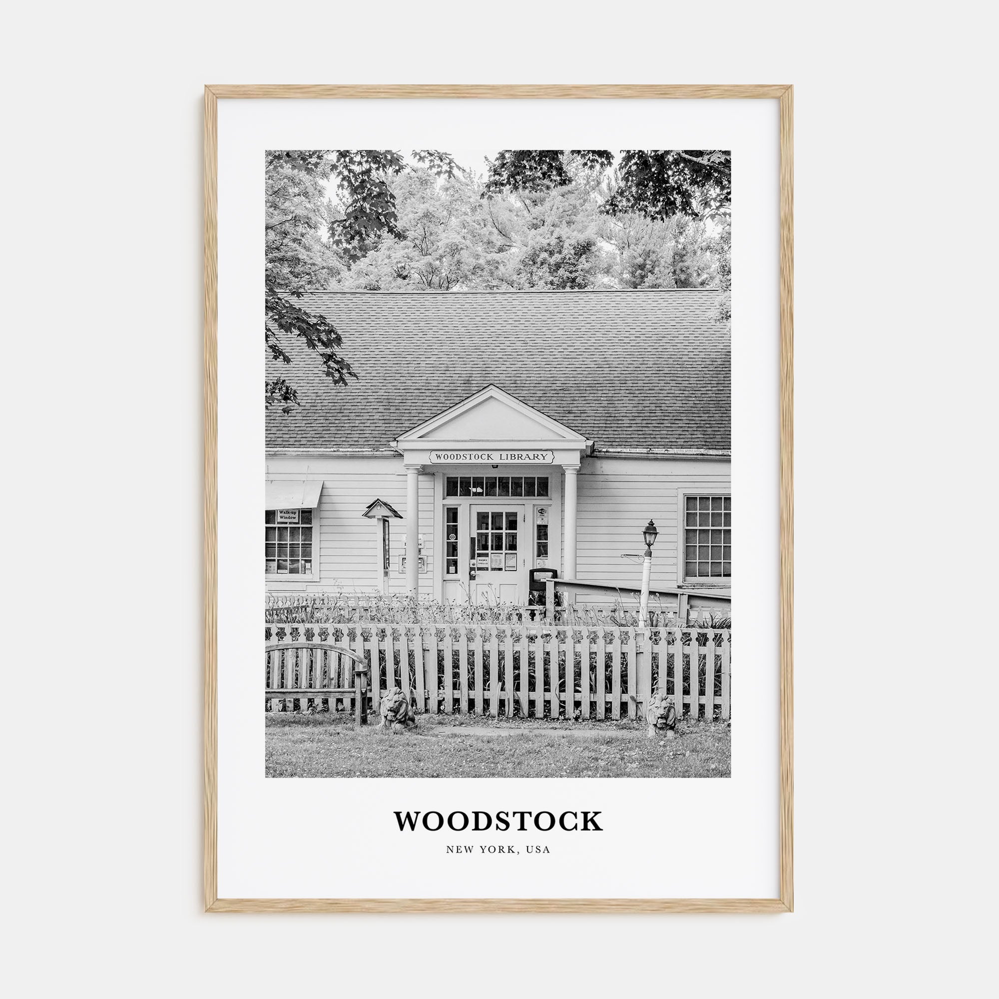 Woodstock, New York Portrait B&W Poster