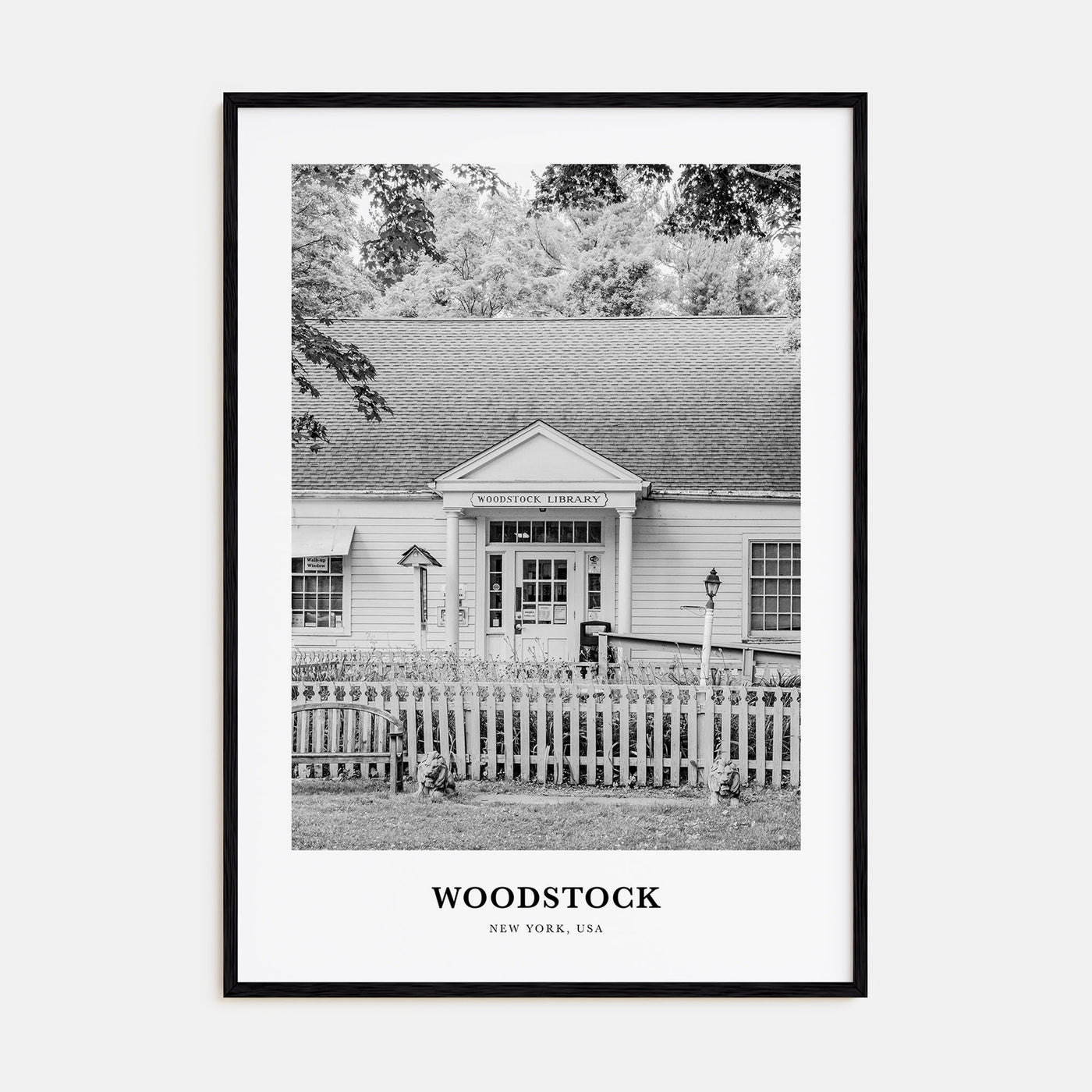 Woodstock, New York Portrait B&W Poster