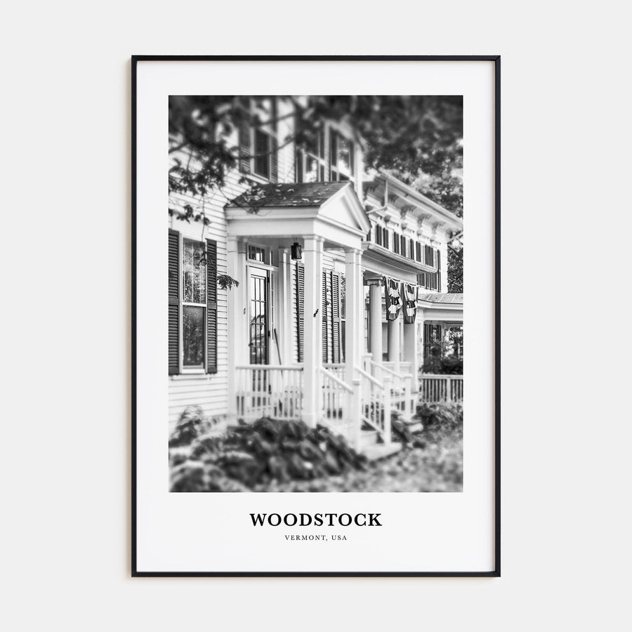 Woodstock, Vermont Portrait B&W Poster