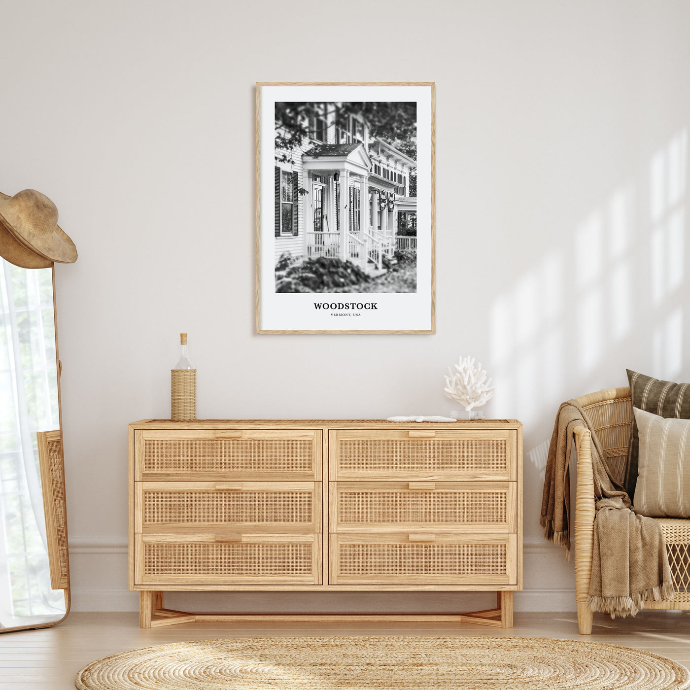 Woodstock, Vermont Portrait B&W Poster