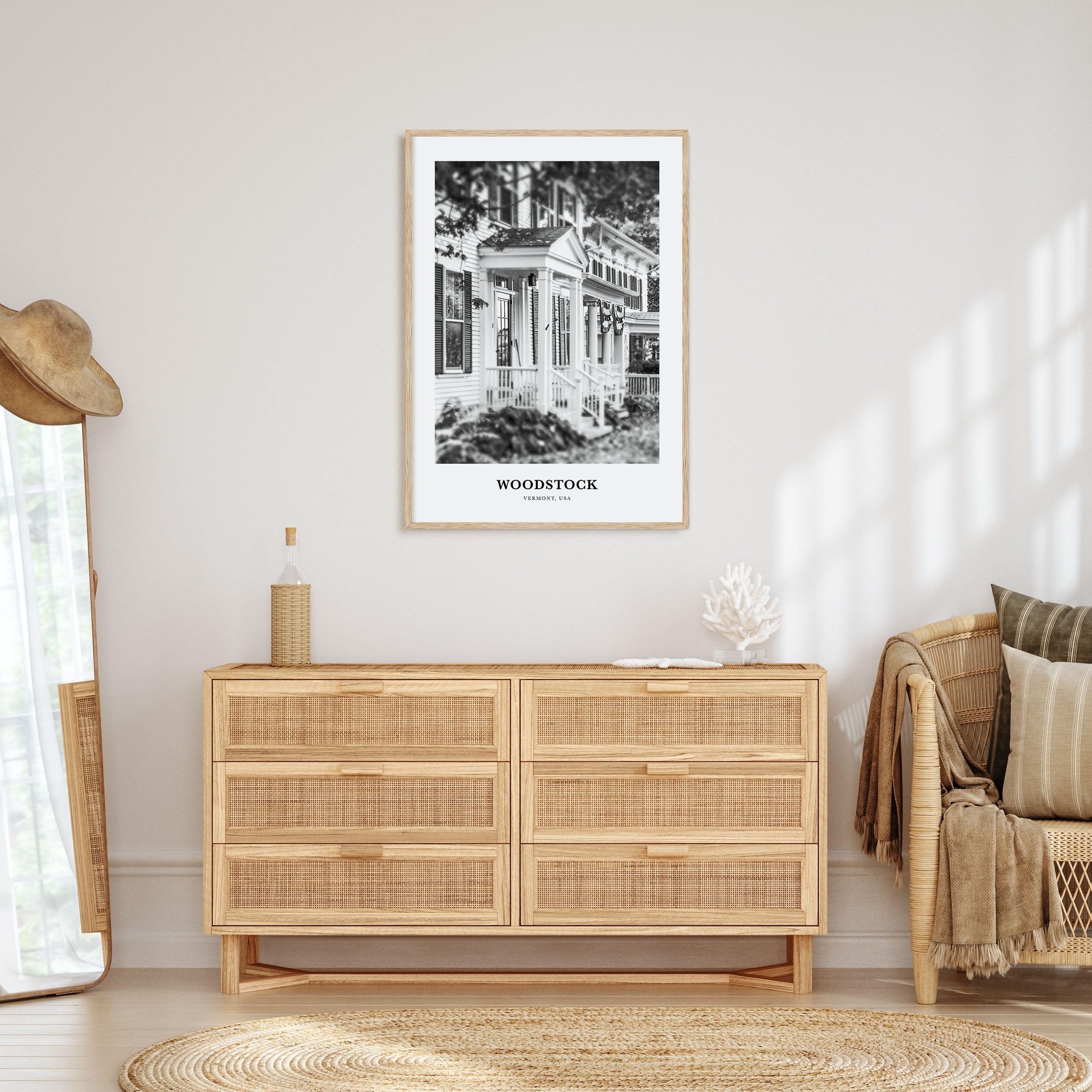 Woodstock, Vermont Portrait B&W Poster