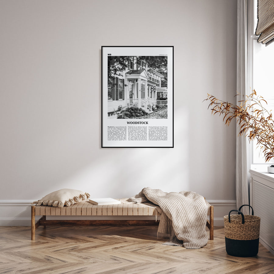 Woodstock, Vermont Travel B&W Poster