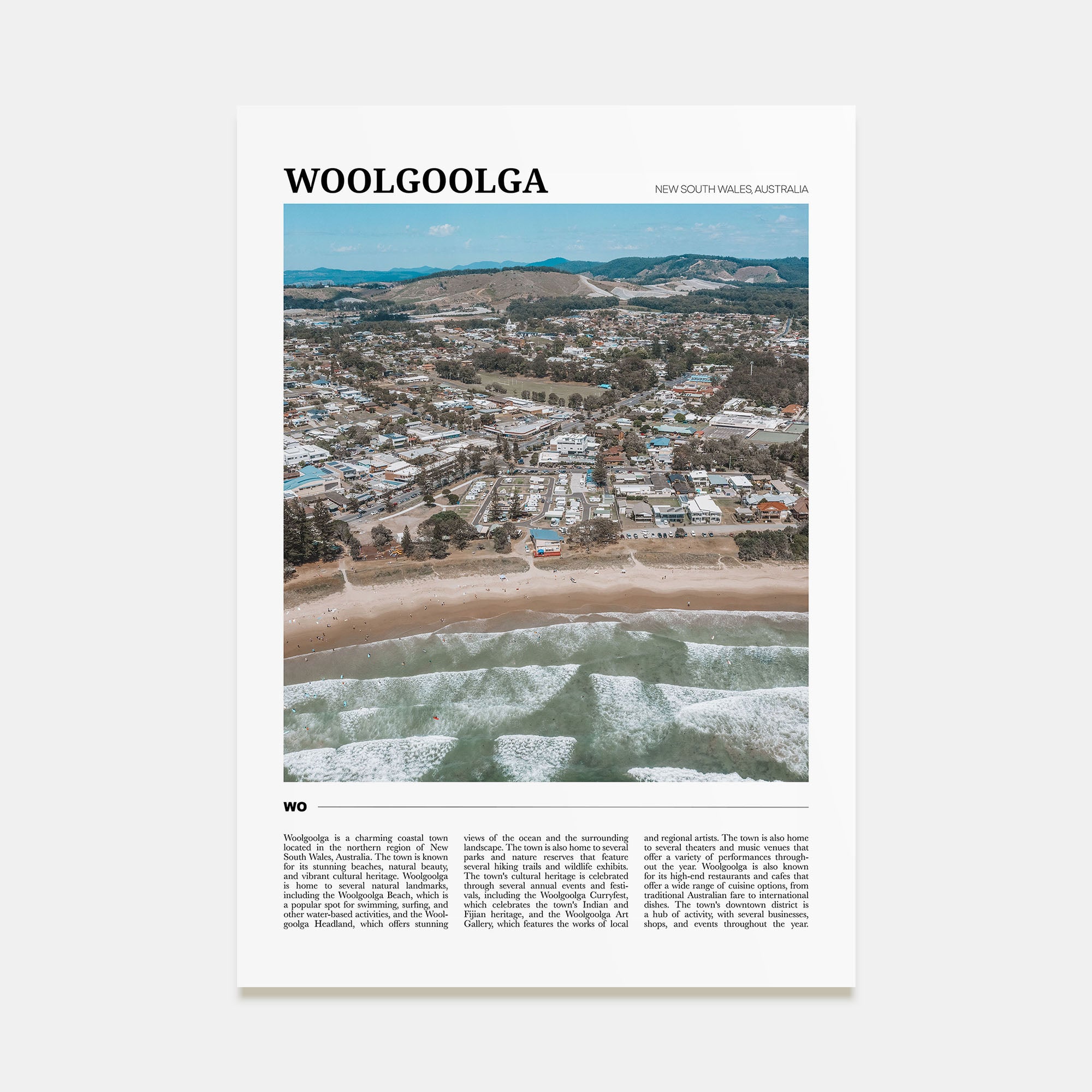 Woolgoolga Travel Color Poster