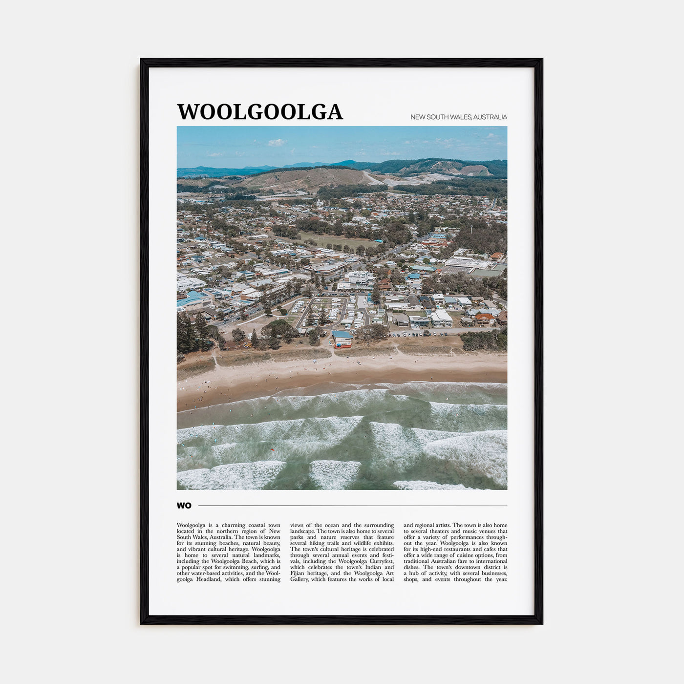 Woolgoolga Travel Color Poster