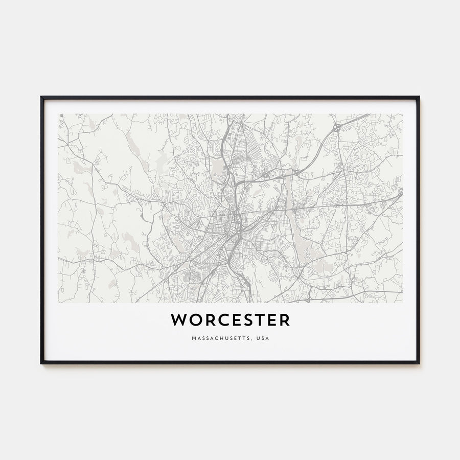 Worcester Map Landscape Poster