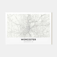 Worcester Map Landscape Poster
