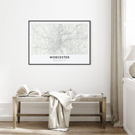 Worcester Map Landscape Poster