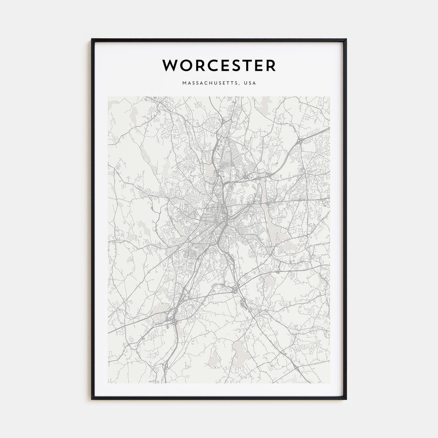 Worcester Map Portrait Poster