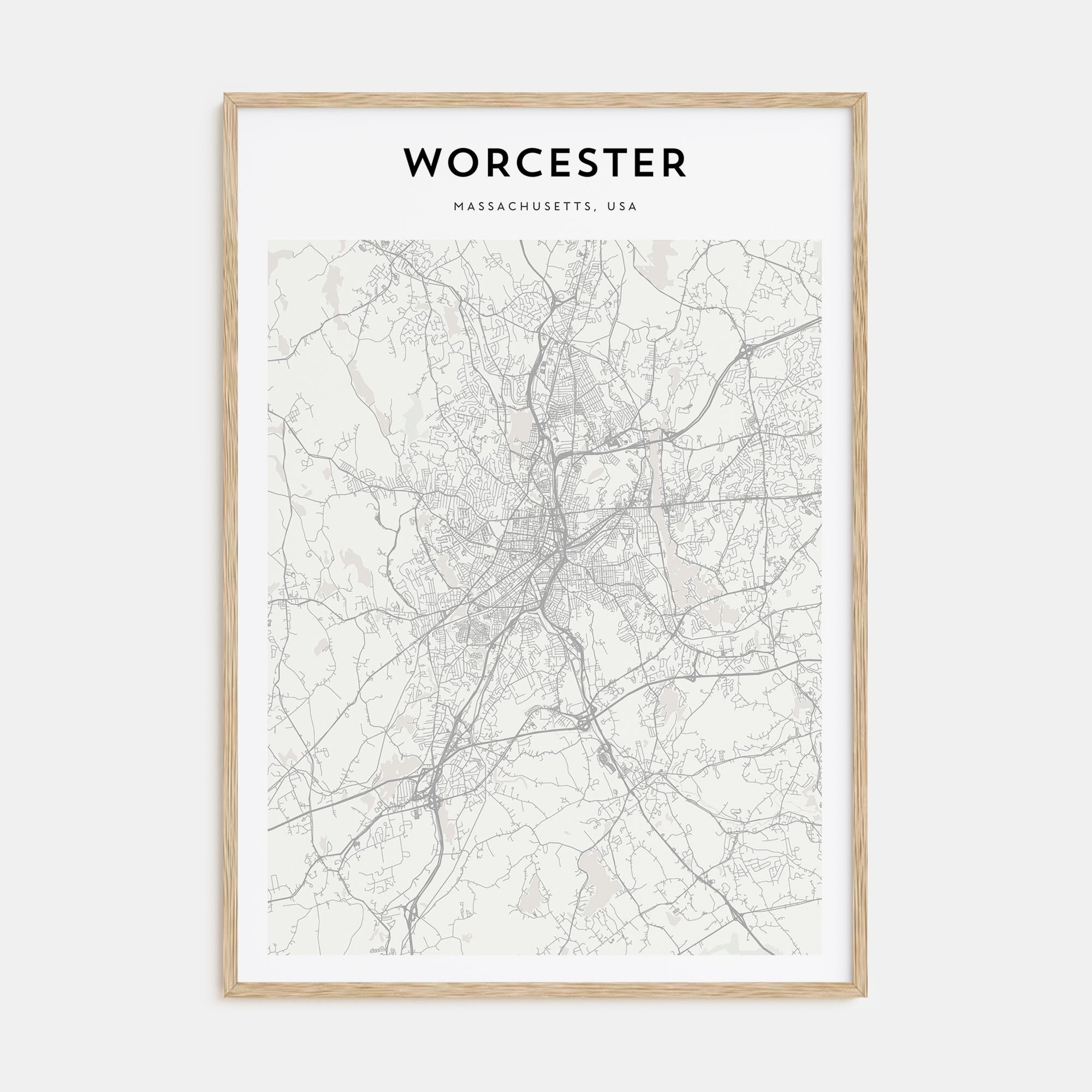 Worcester Map Portrait Poster