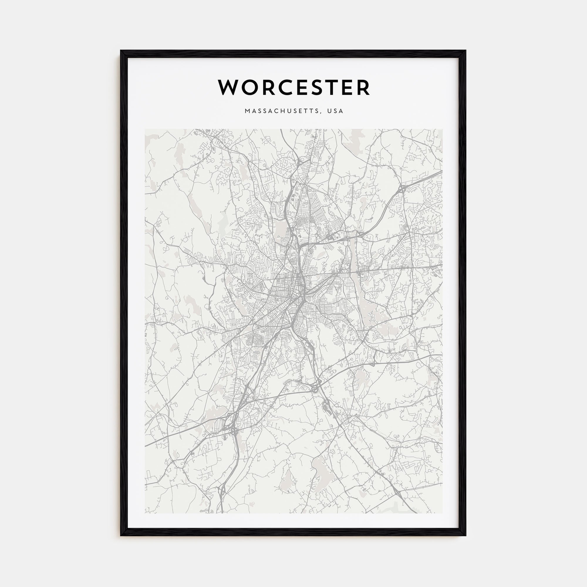 Worcester Map Portrait Poster