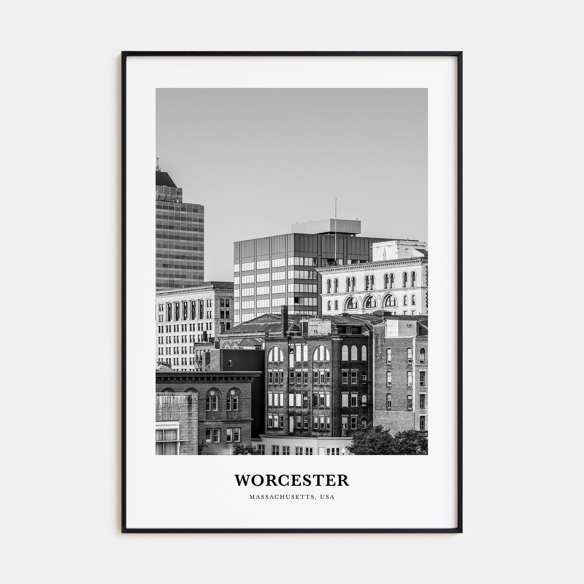 Worcester Portrait B&W Poster