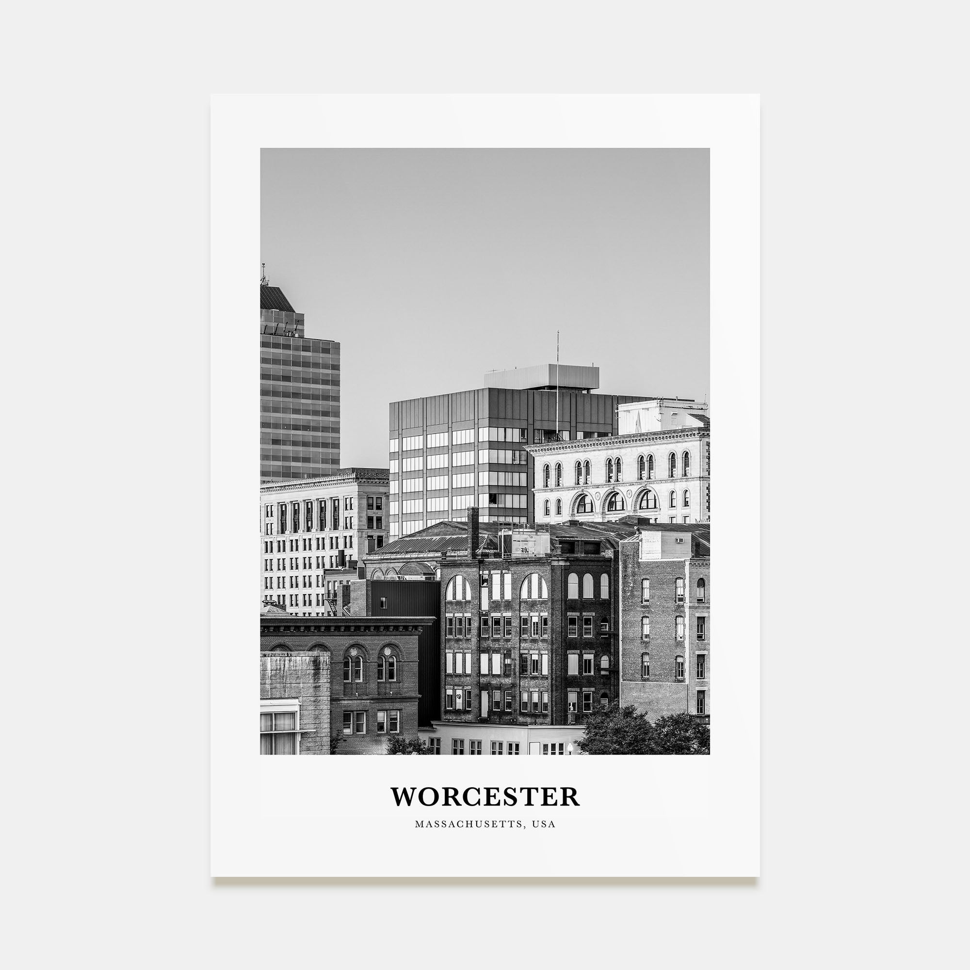 Worcester Portrait B&W Poster