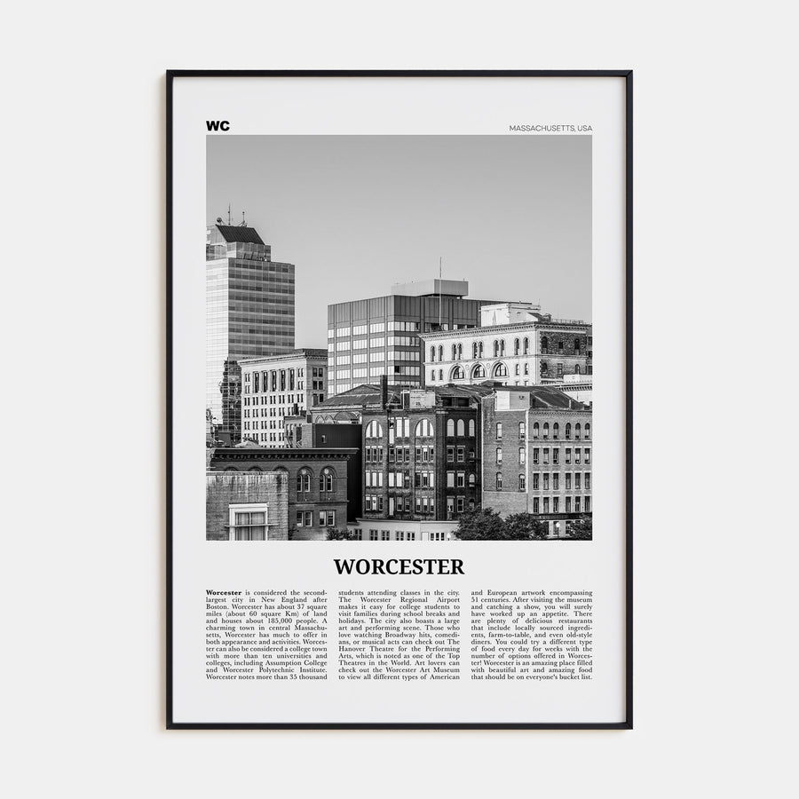 Worcester Travel B&W Poster