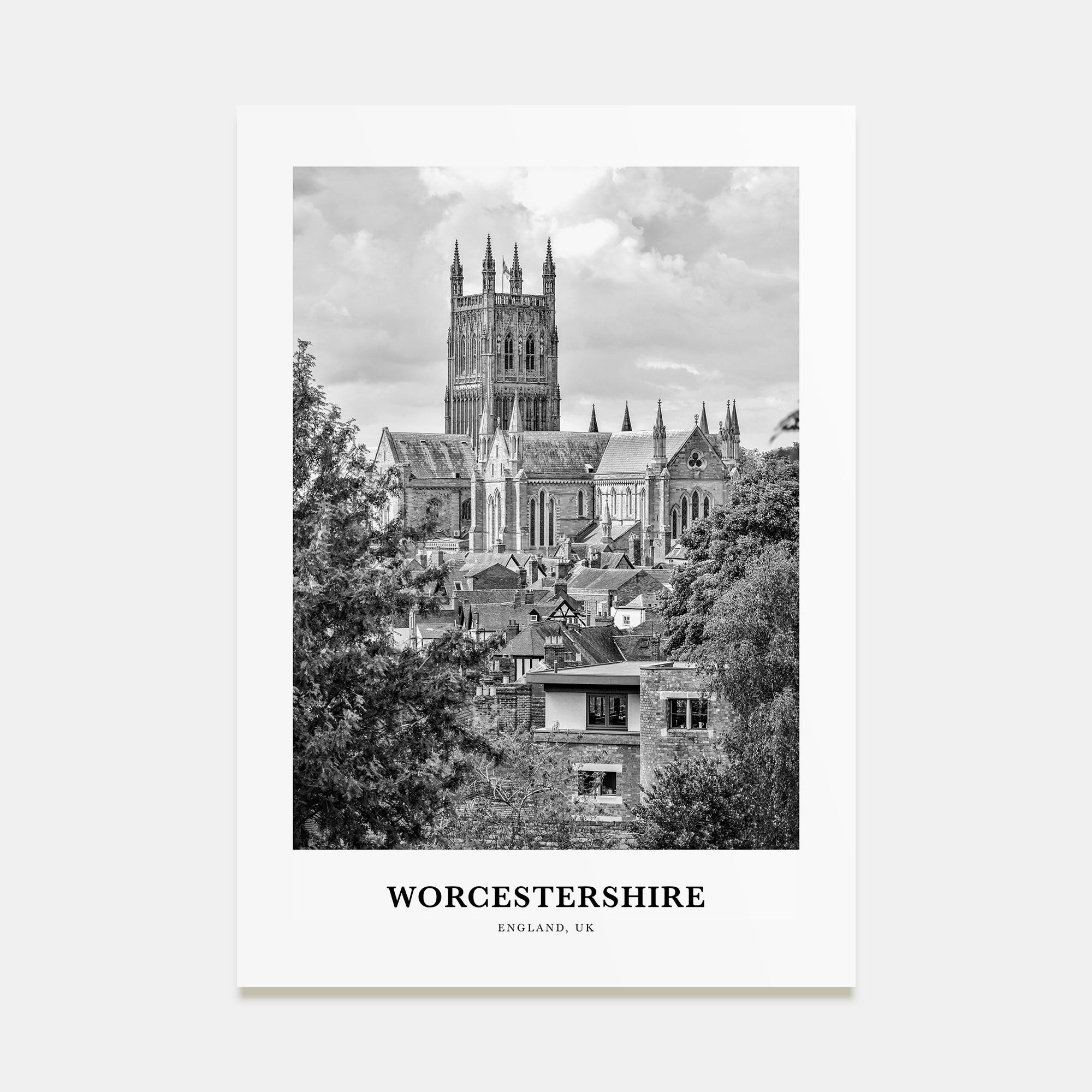 Worcestershire Portrait B&W Poster