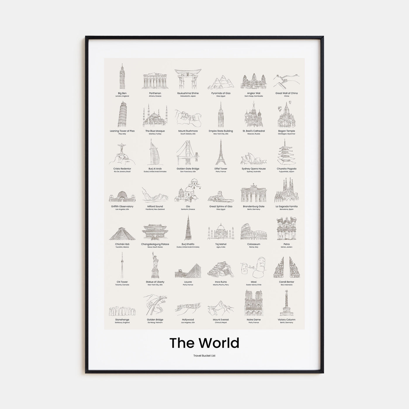 World Bucket Bucket List Poster