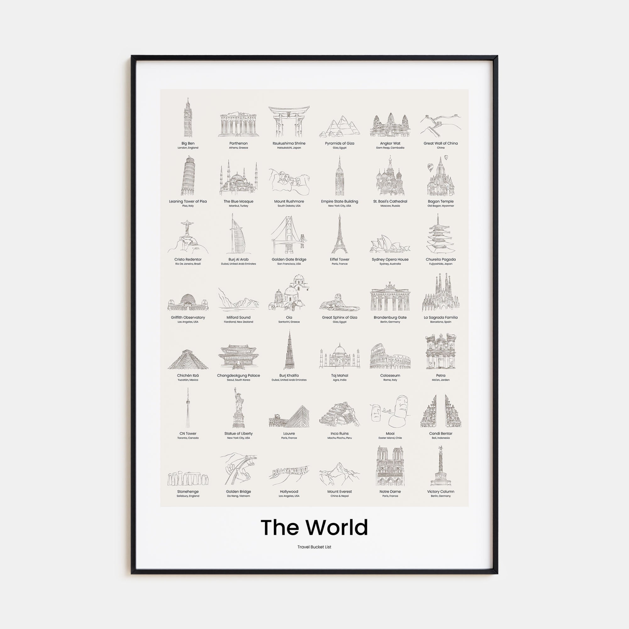 World Bucket Bucket List Poster