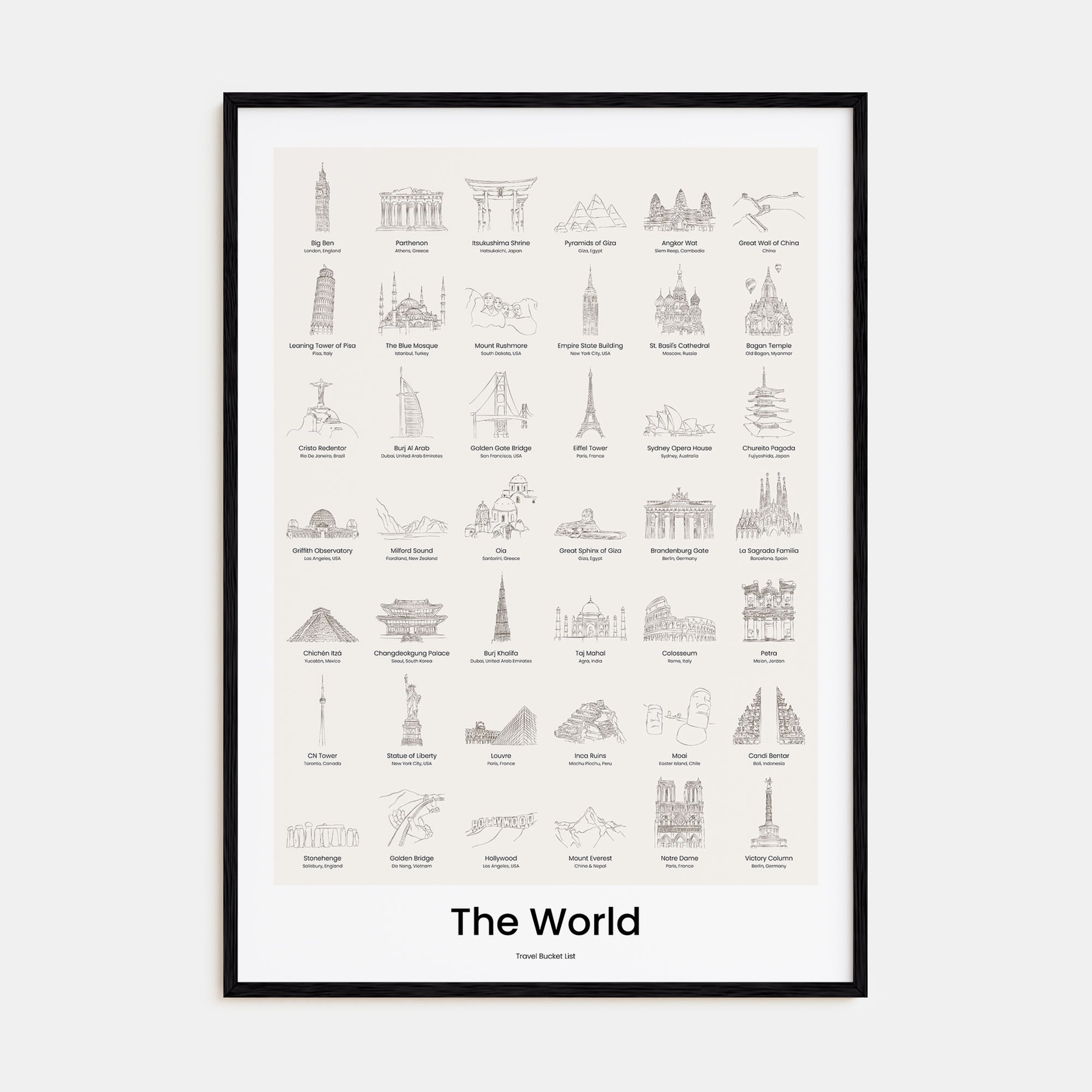 World Bucket Bucket List Poster