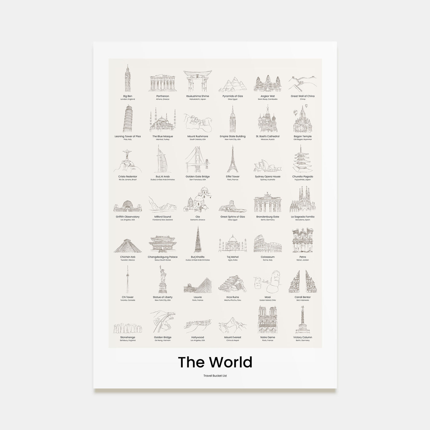 World Bucket Bucket List Poster