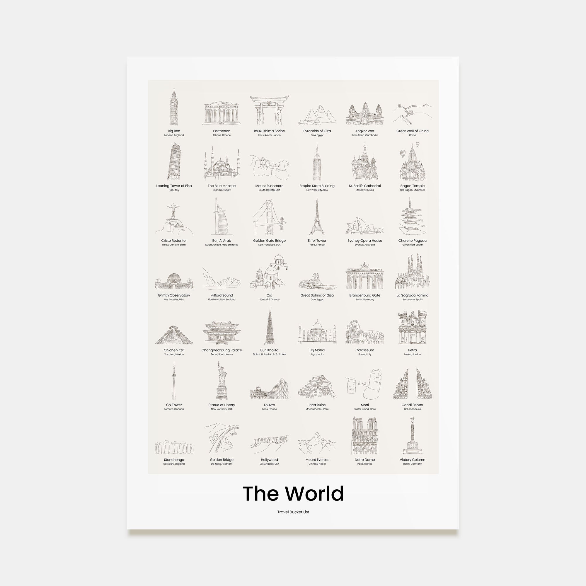 World Bucket Bucket List Poster
