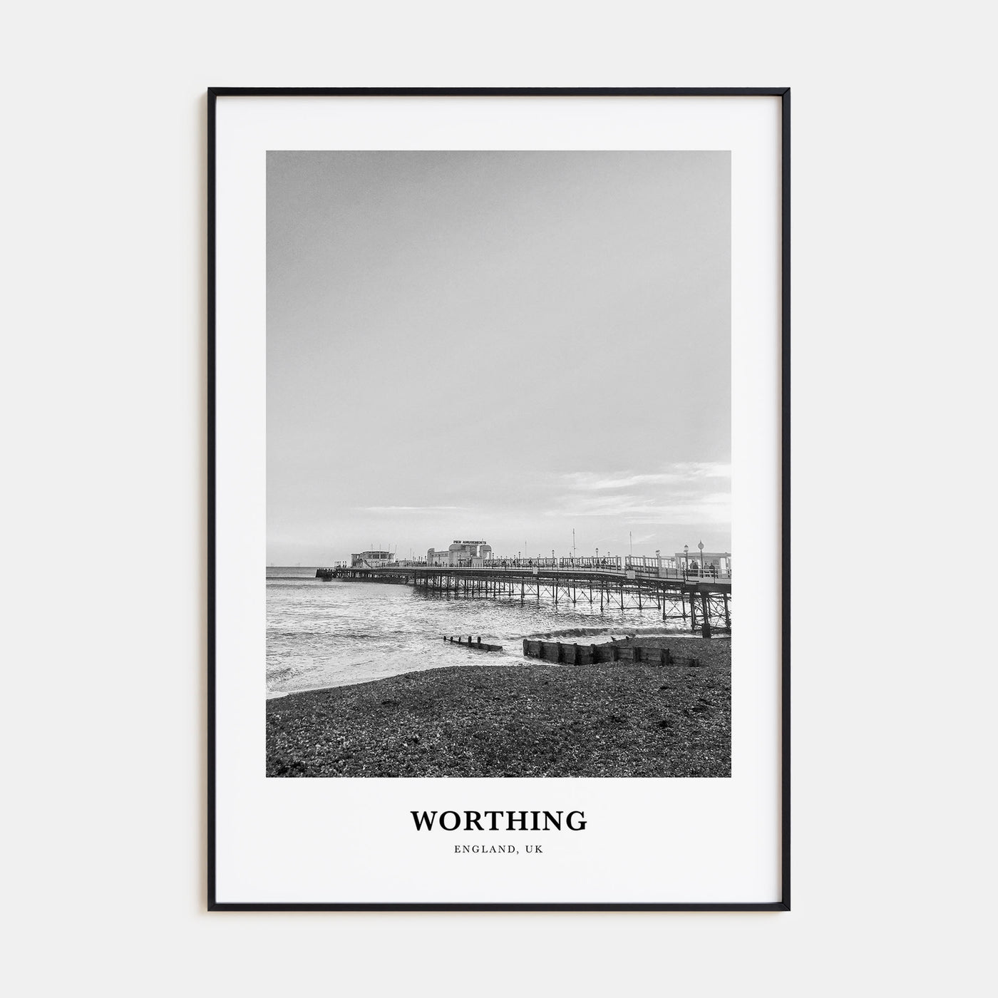Worthing Portrait B&W Poster