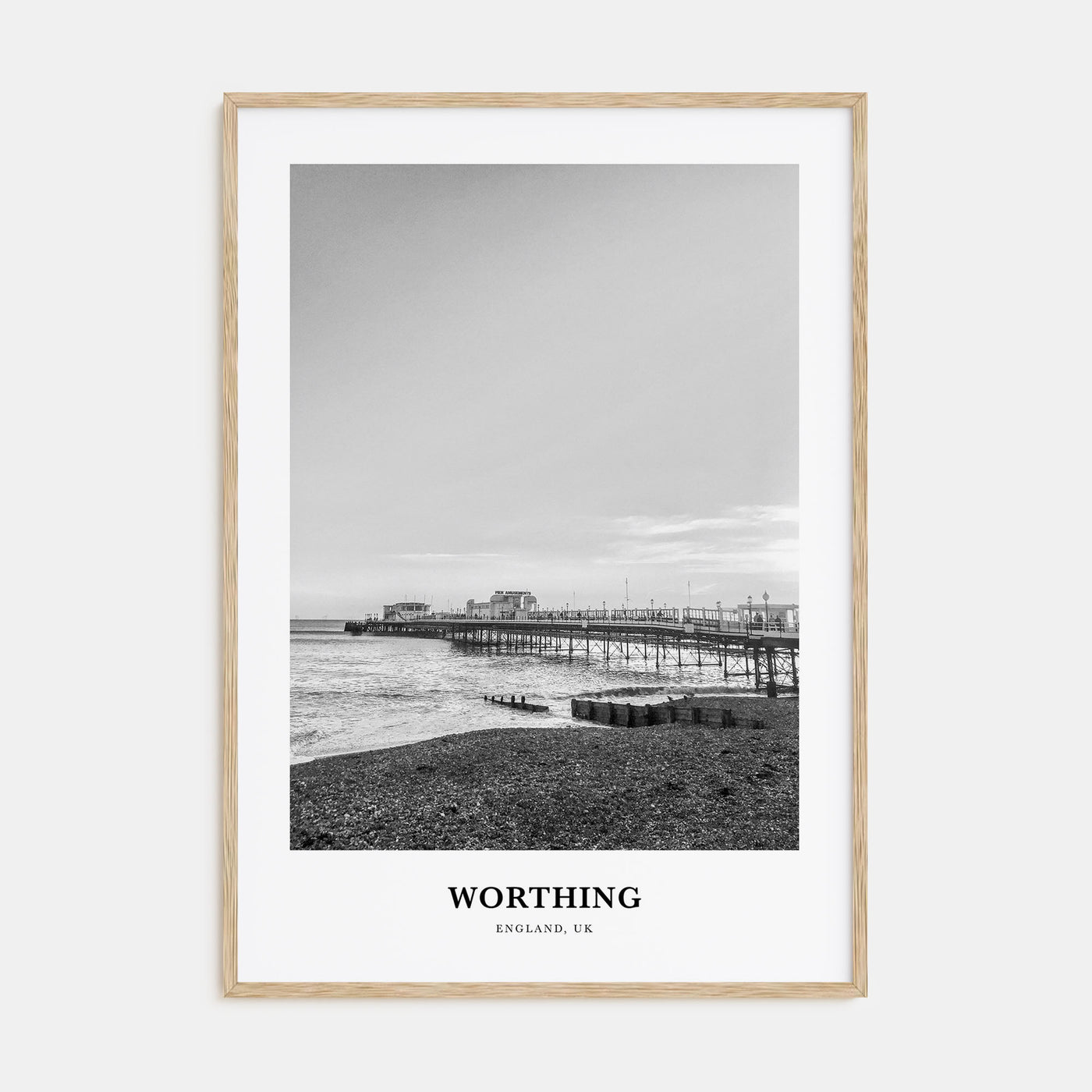 Worthing Portrait B&W Poster