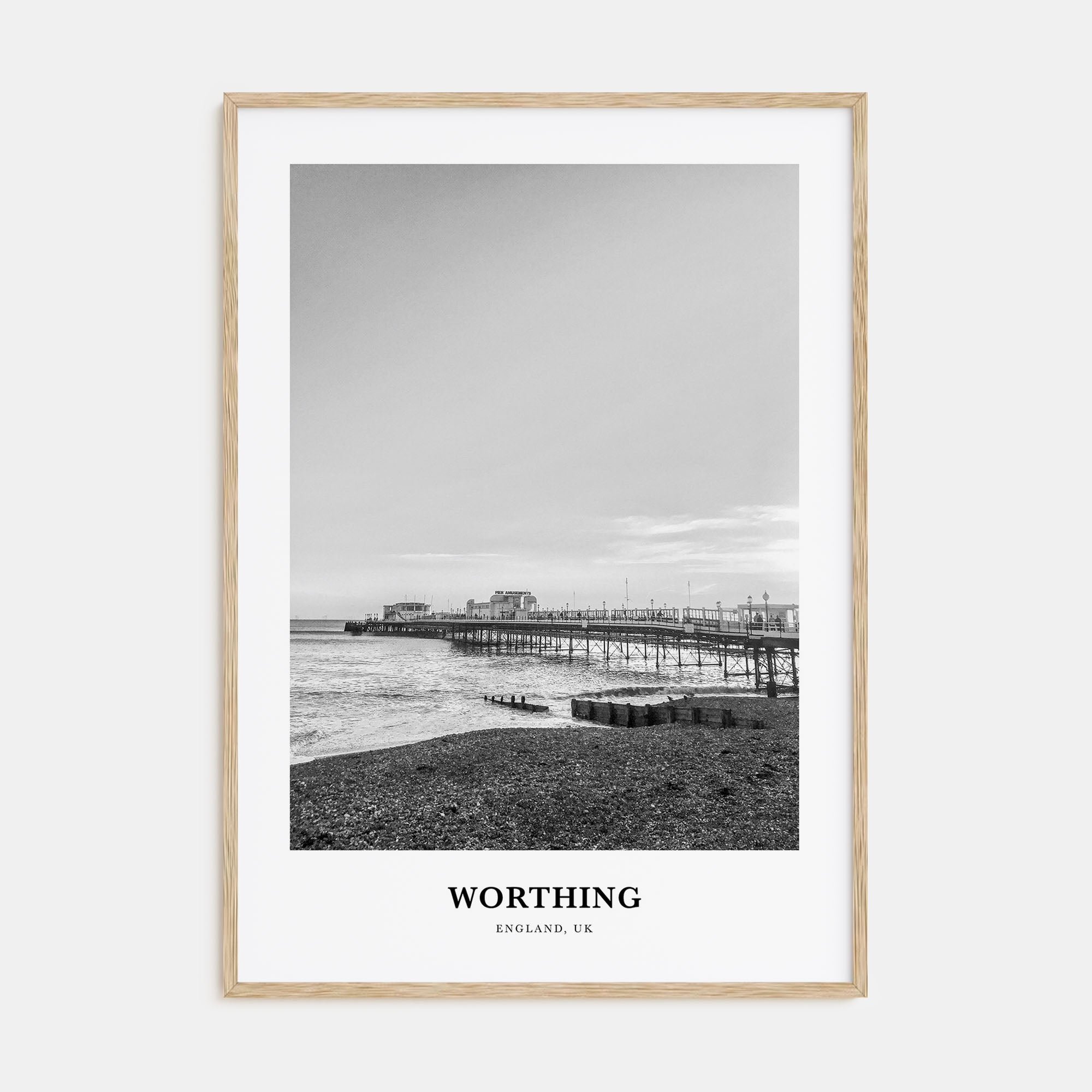 Worthing Portrait B&W Poster