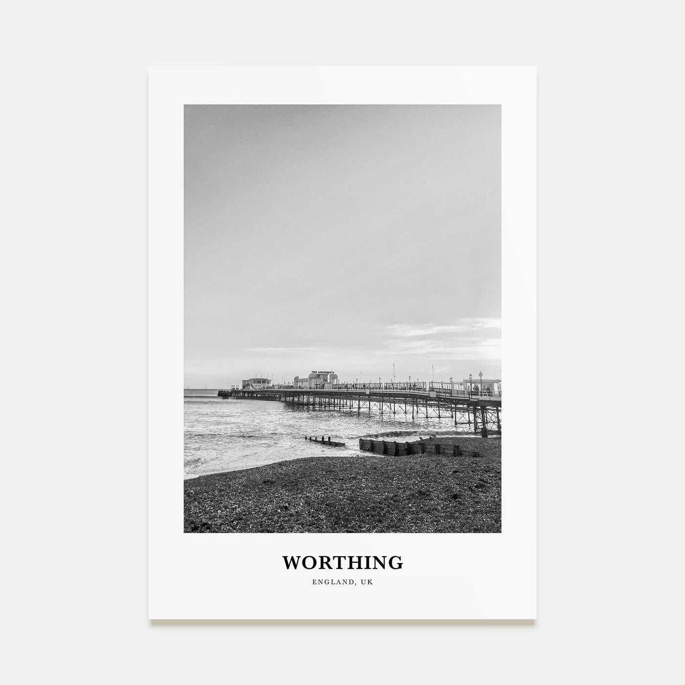 Worthing Portrait B&W Poster