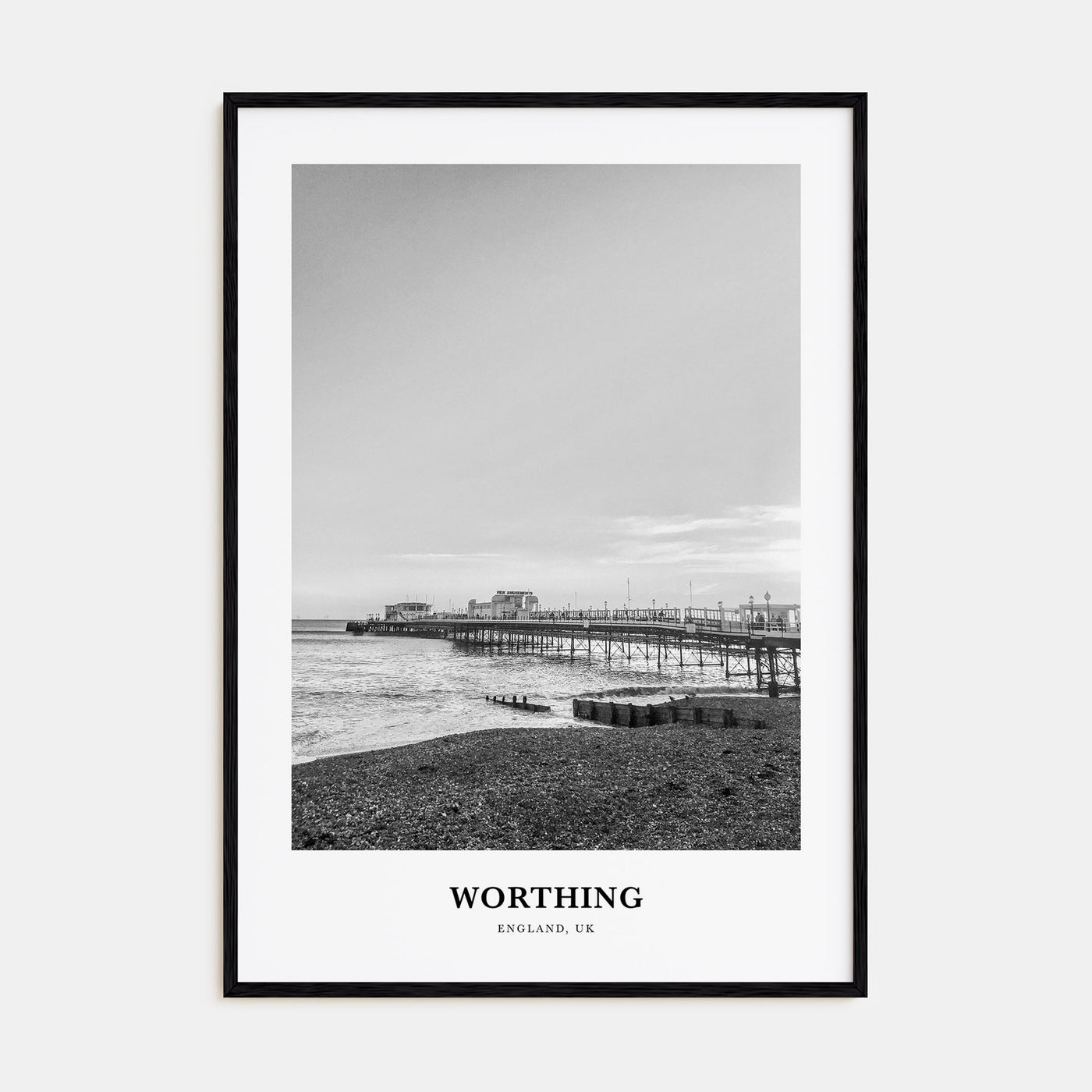 Worthing Portrait B&W Poster