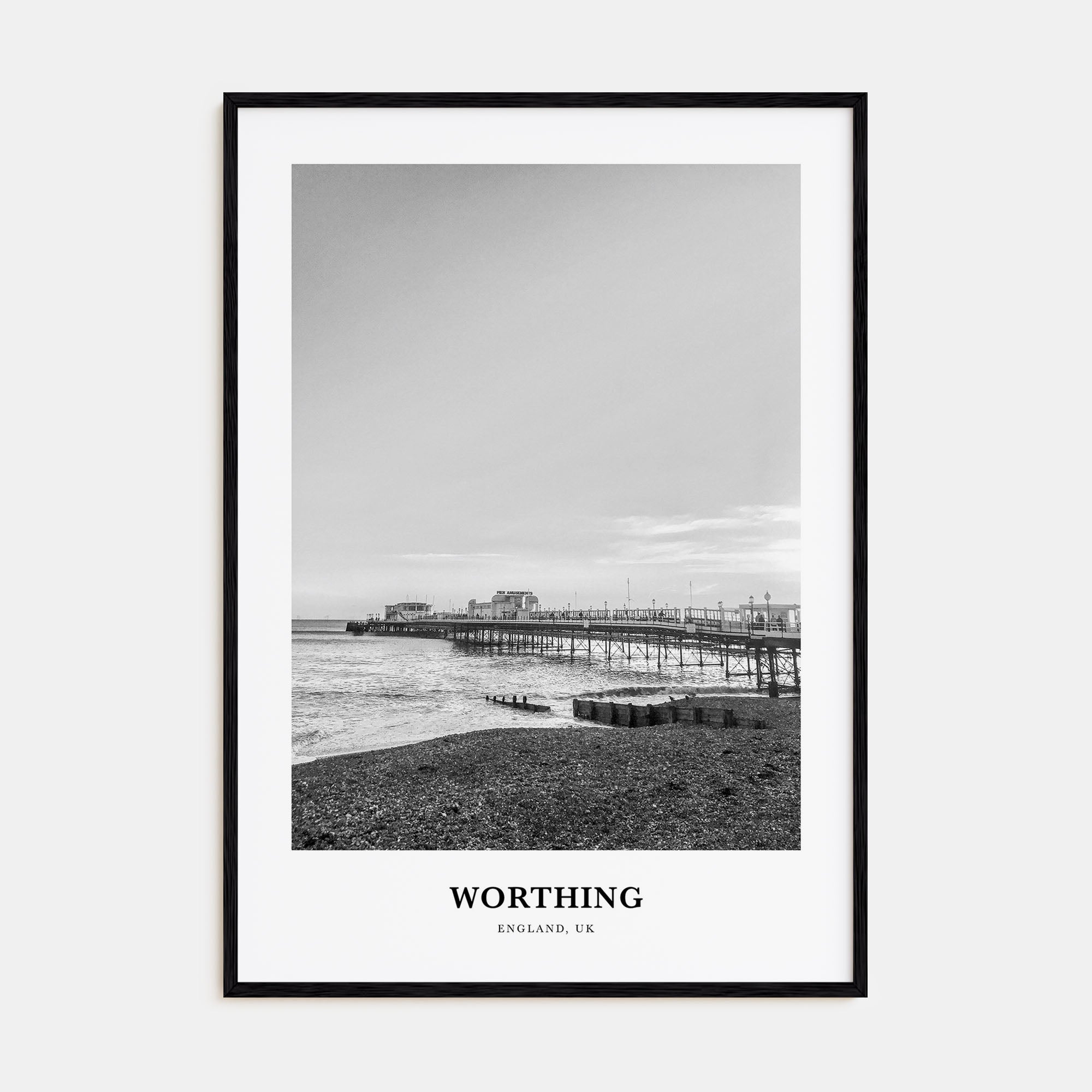 Worthing Portrait B&W Poster