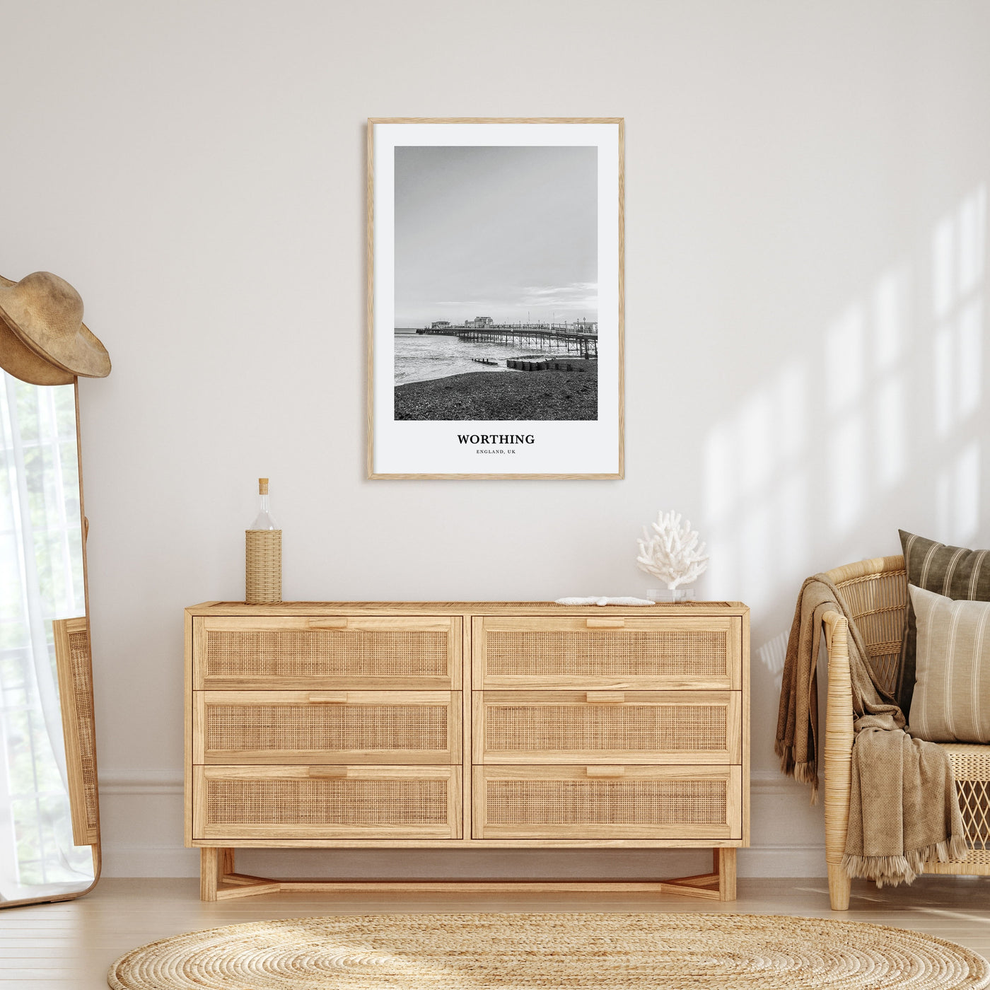 Worthing Portrait B&W Poster