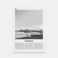 Worthing Travel B&W Poster
