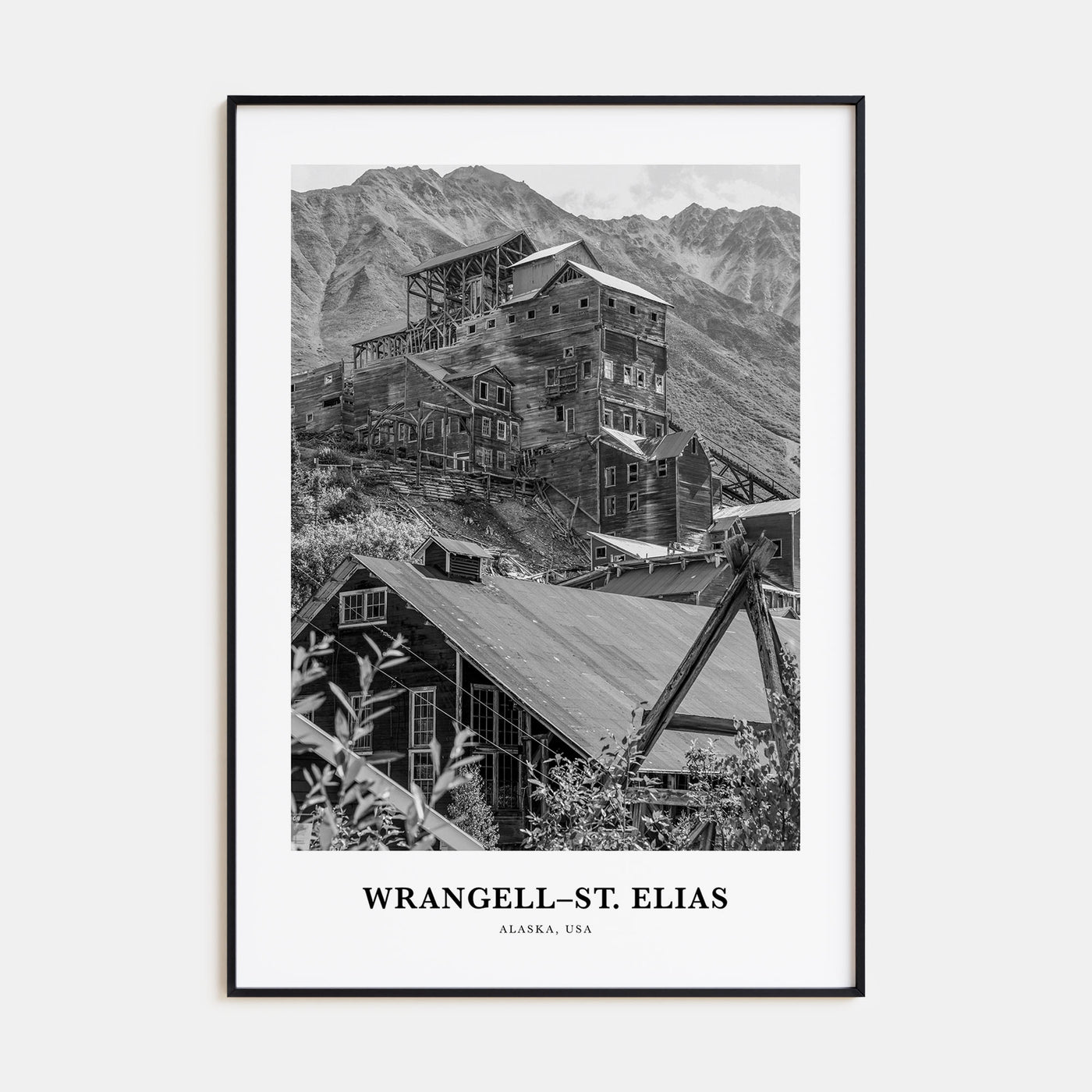 Wrangell–St. Elias National Park Portrait B&W Poster