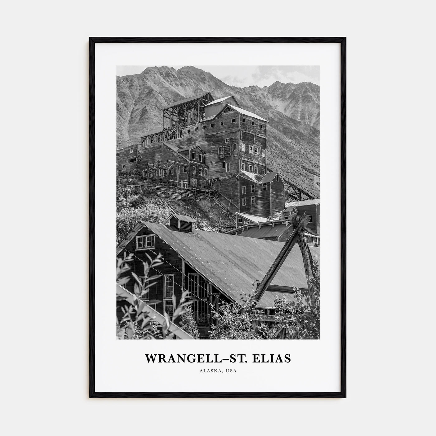 Wrangell–St. Elias National Park Portrait B&W Poster