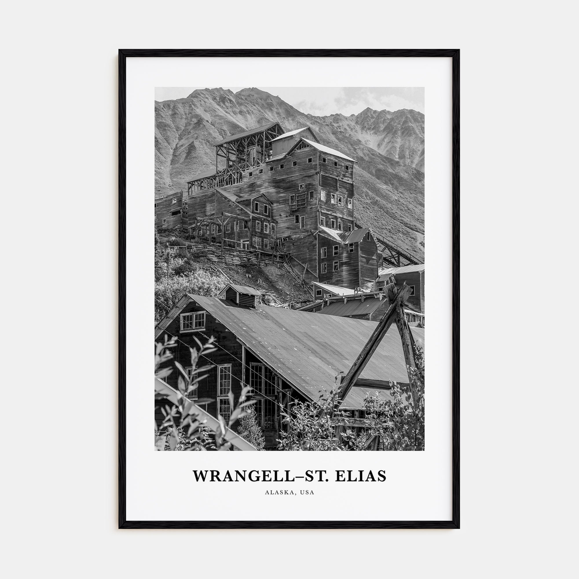 Wrangell–St. Elias National Park Portrait B&W Poster
