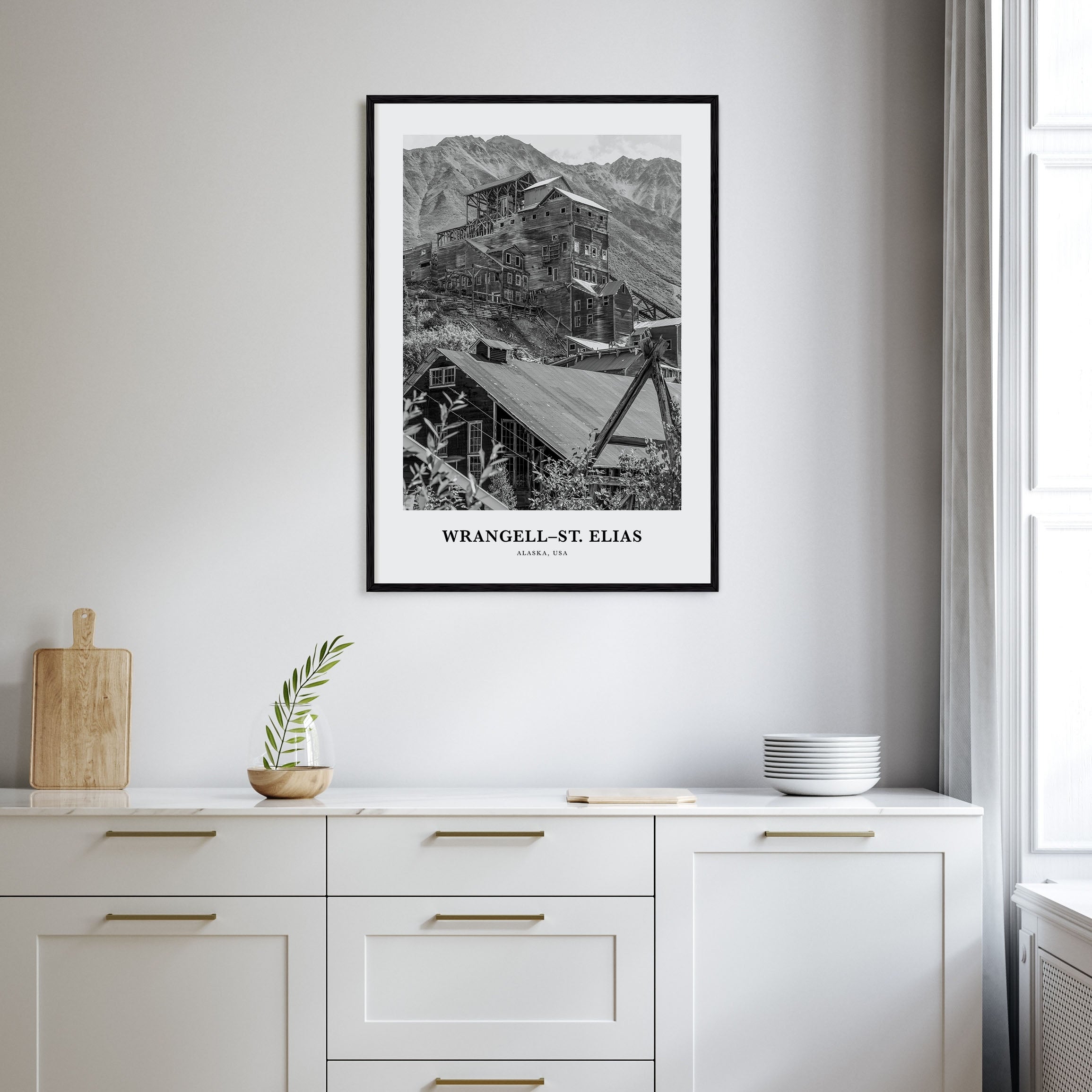 Wrangell–St. Elias National Park Portrait B&W Poster