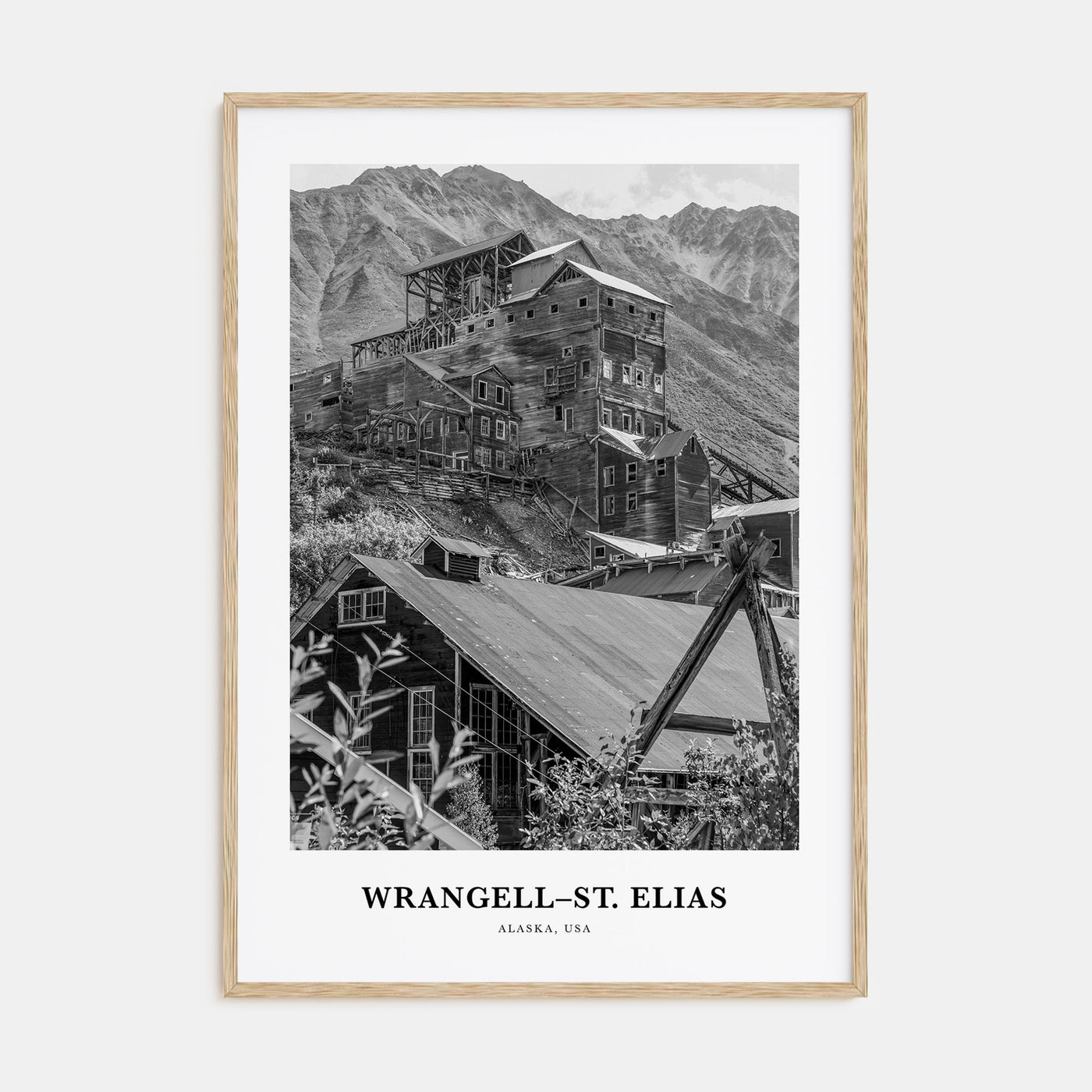 Wrangell–St. Elias National Park Portrait B&W Poster
