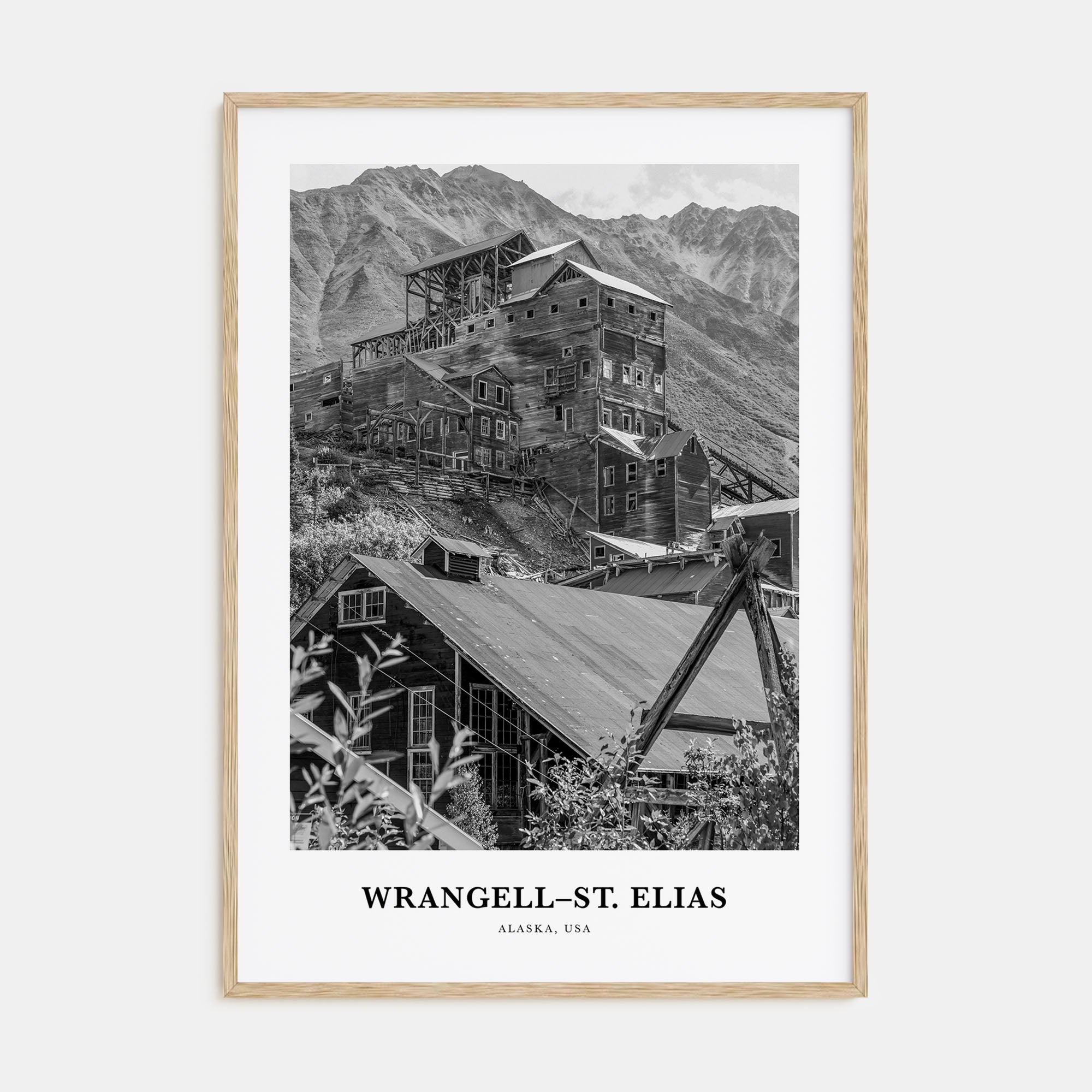 Wrangell–St. Elias National Park Portrait B&W Poster