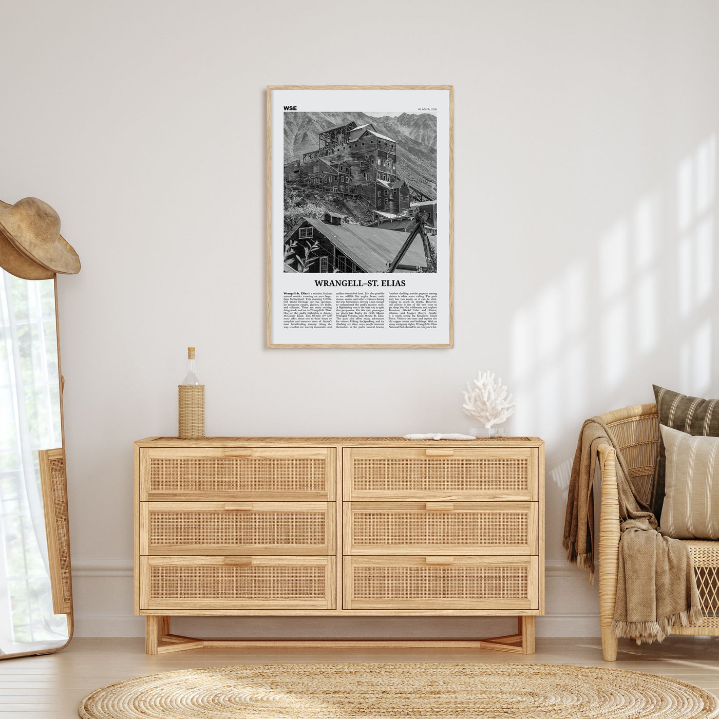 Wrangell–St. Elias National Park Travel B&W Poster