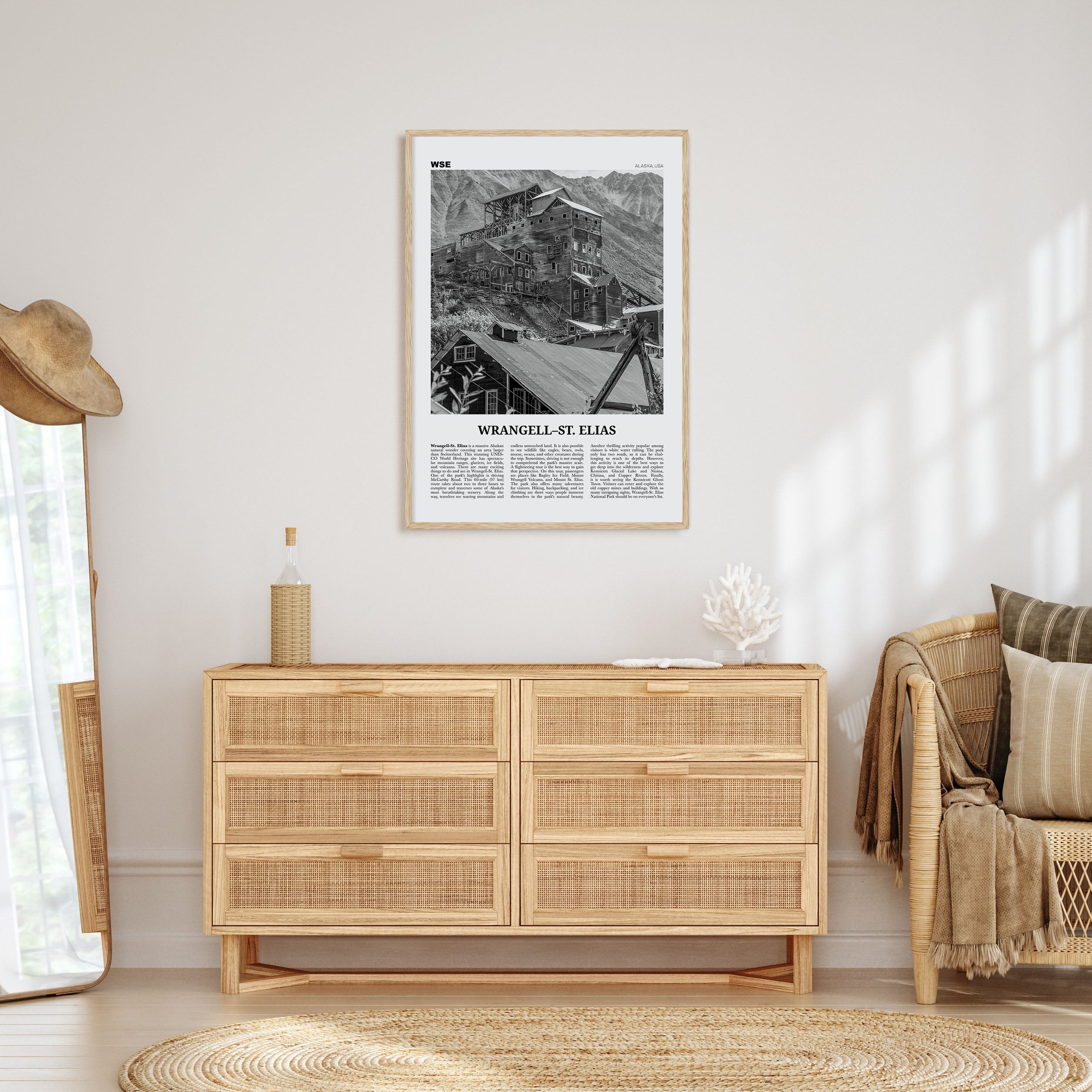 Wrangell–St. Elias National Park Travel B&W Poster