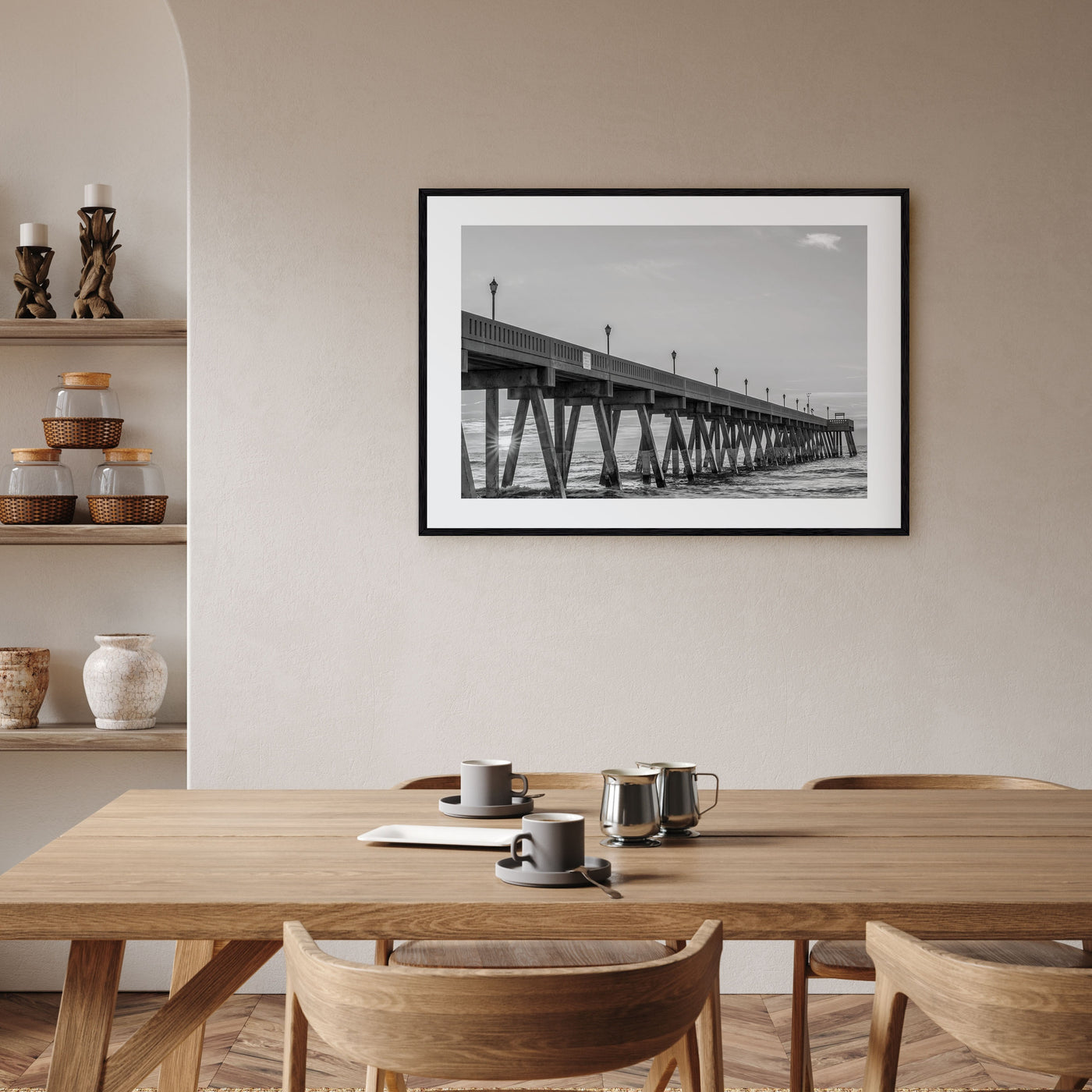 Wrightsville Beach Landscape B&W Poster