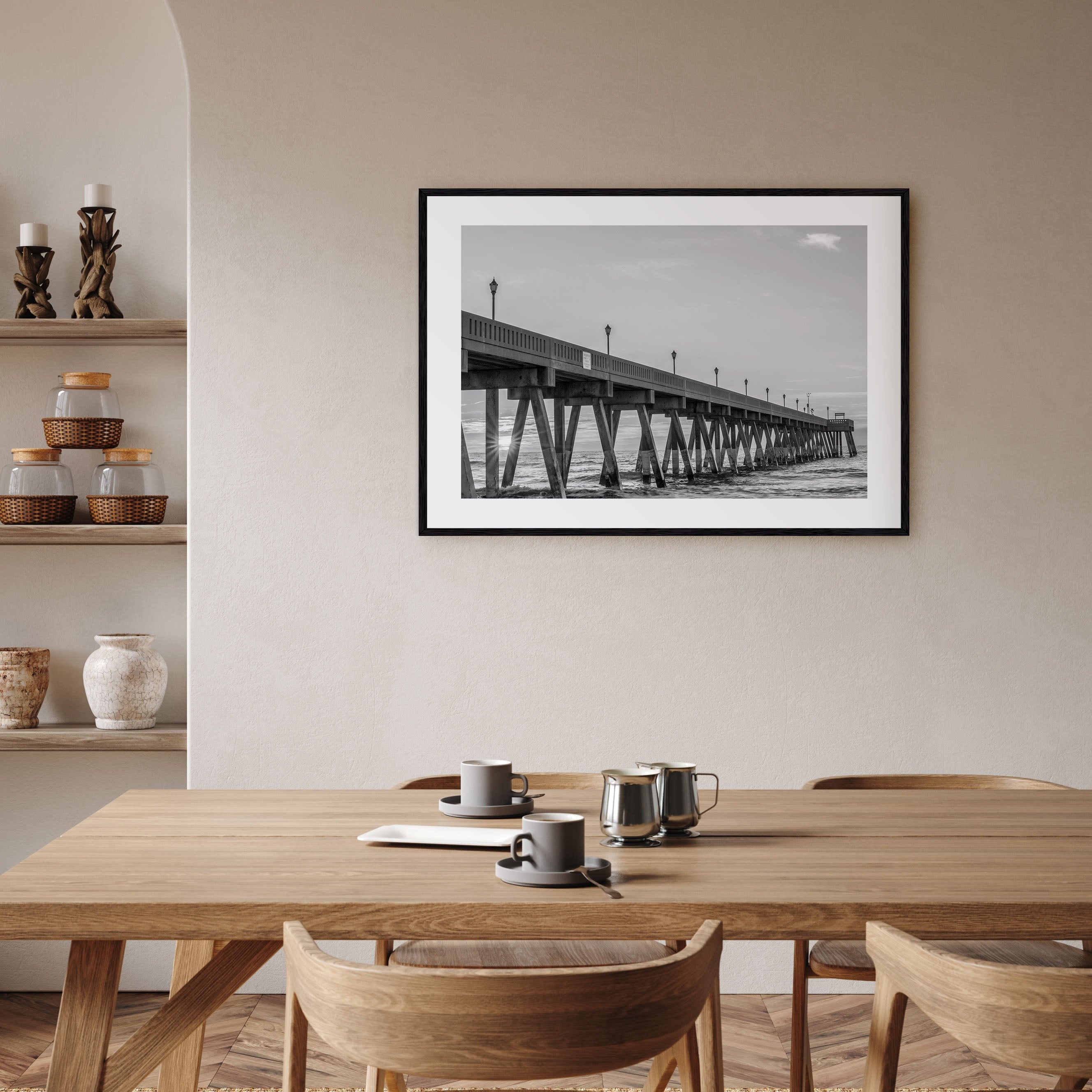 Wrightsville Beach Landscape B&W Poster