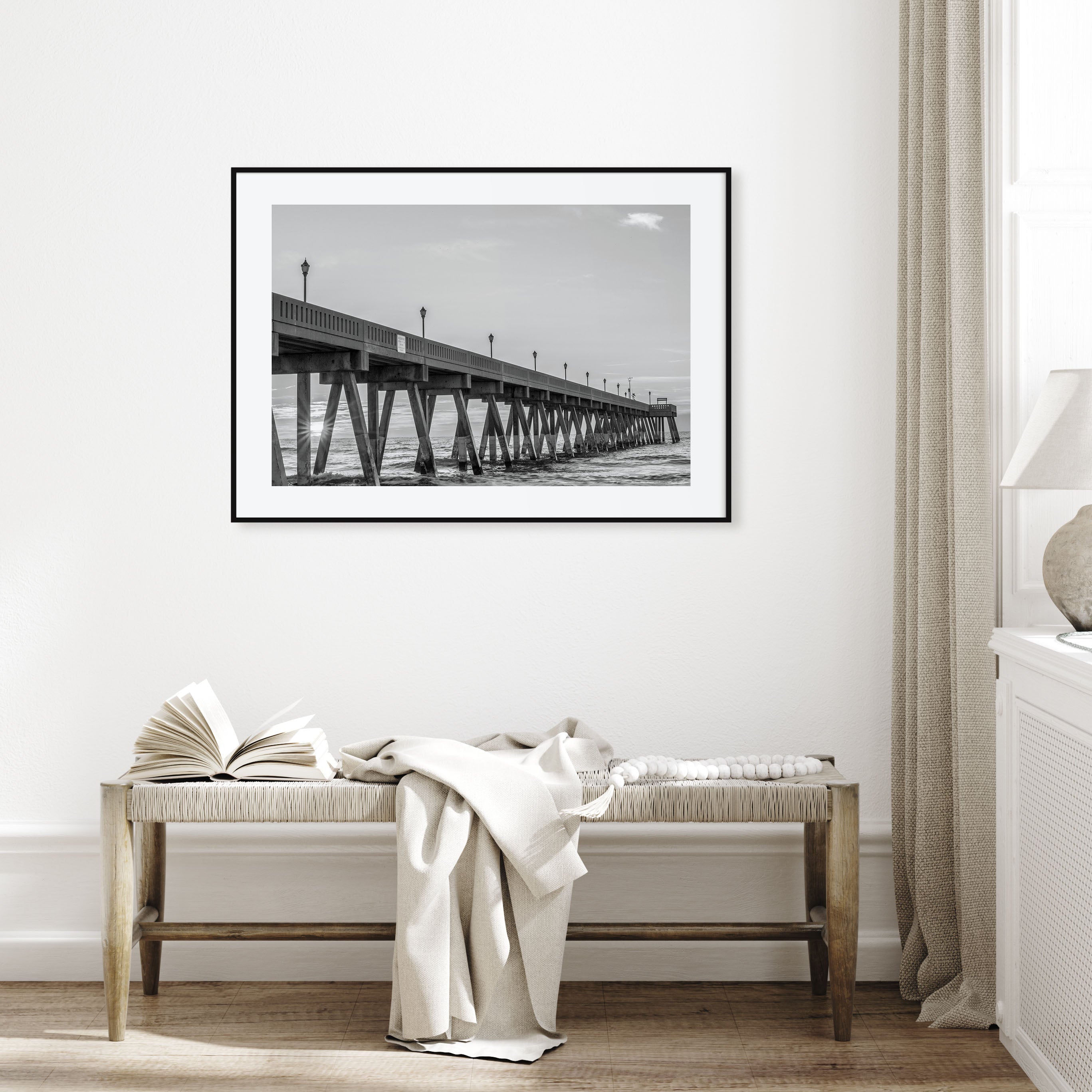 Wrightsville Beach Landscape B&W Poster