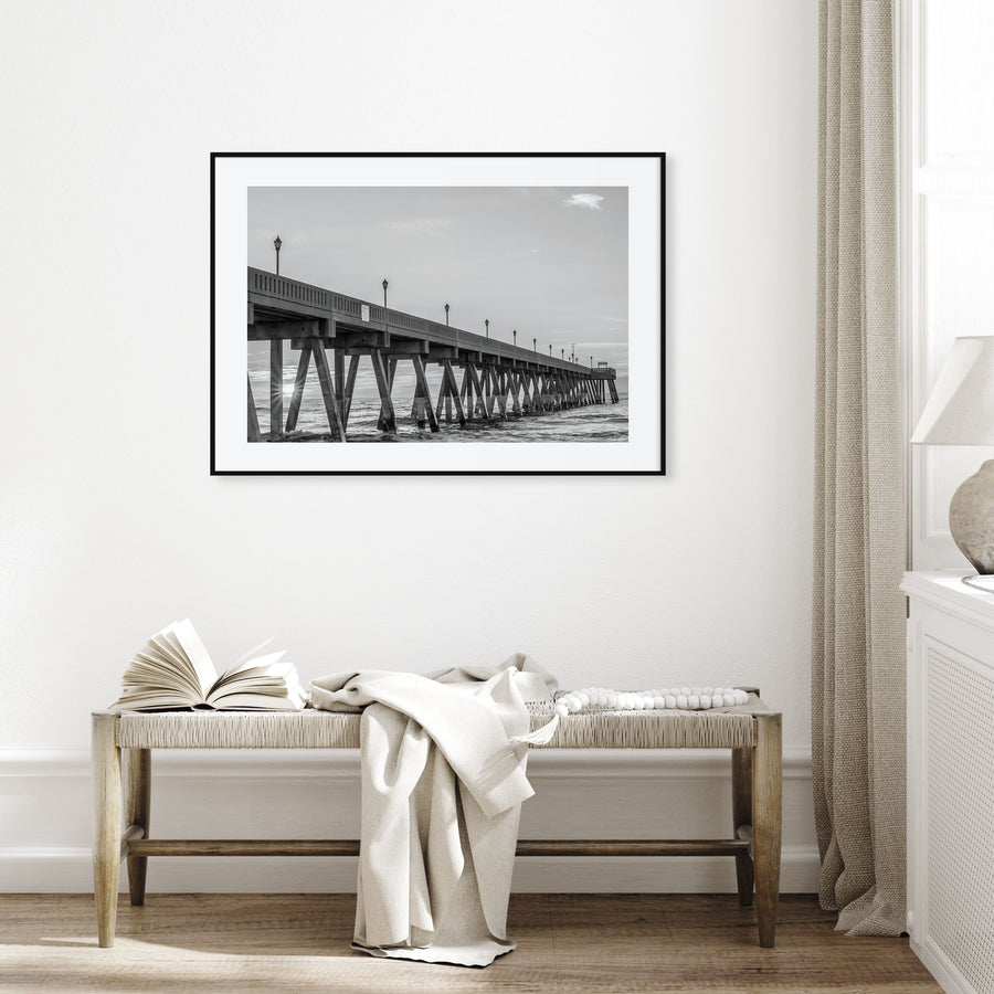 Wrightsville Beach Landscape B&W Poster